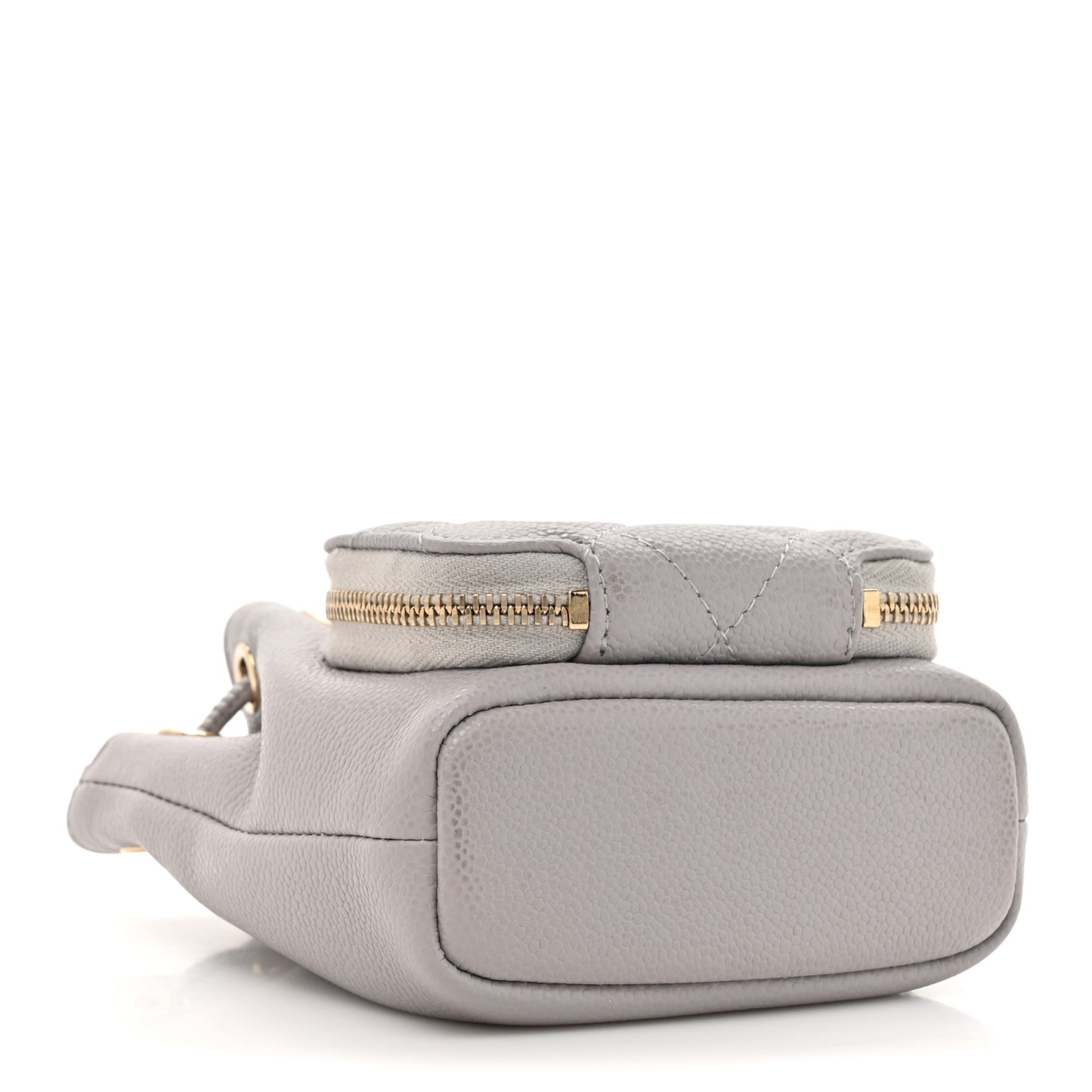 Caviar Quilted Mini CC Pocket Bucket Bag Grey