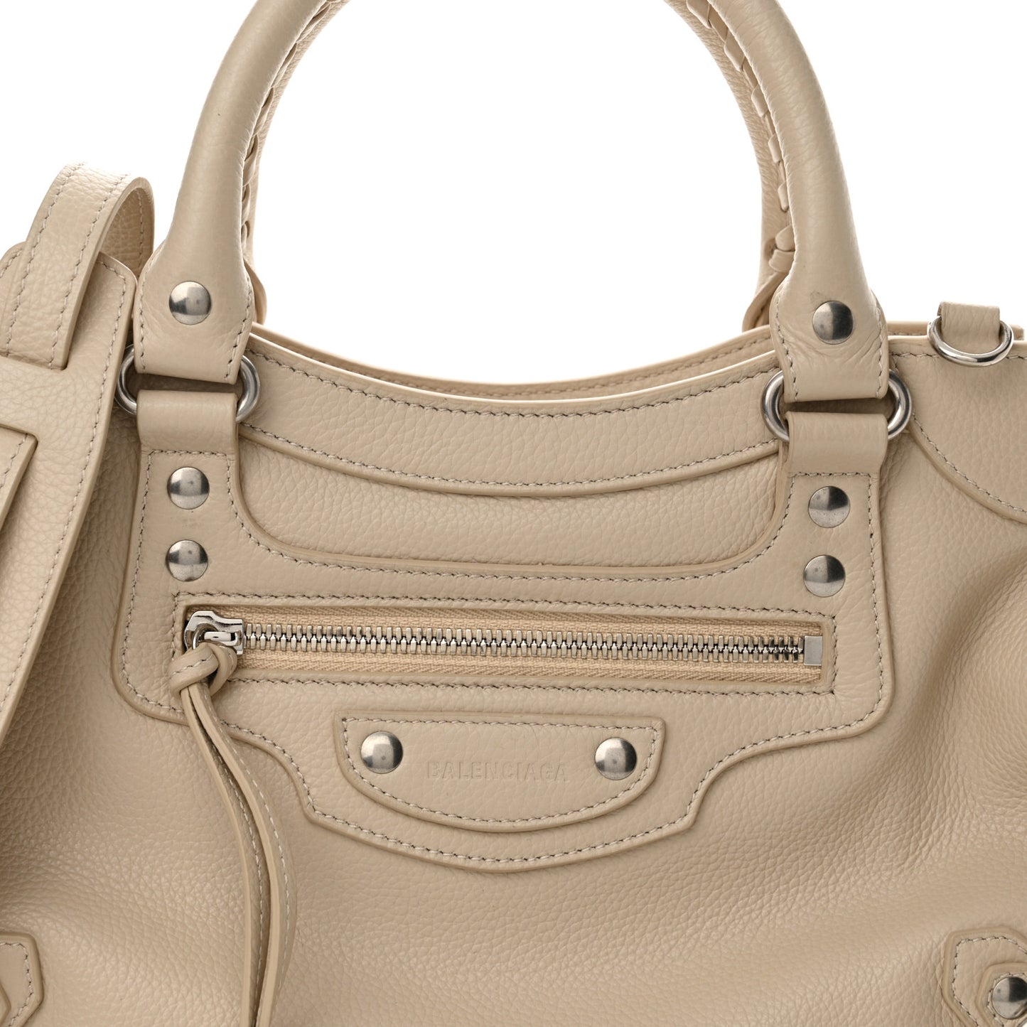Grained Calfskin Neo Classic Silver Hardware S City Cream
