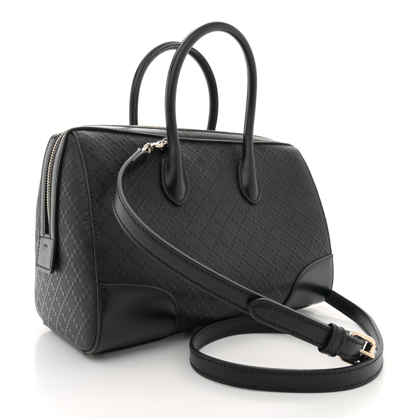 Hilary Lux Bright Diamante Top Handle Bag Black