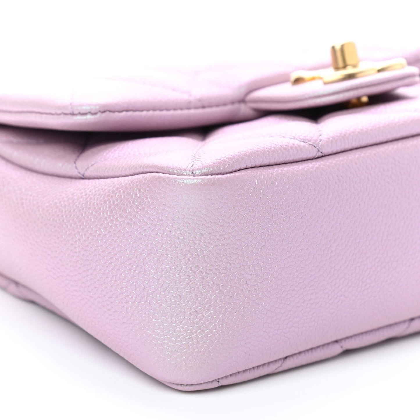 Iridescent Caviar Quilted Mini My Perfect Flap Pink