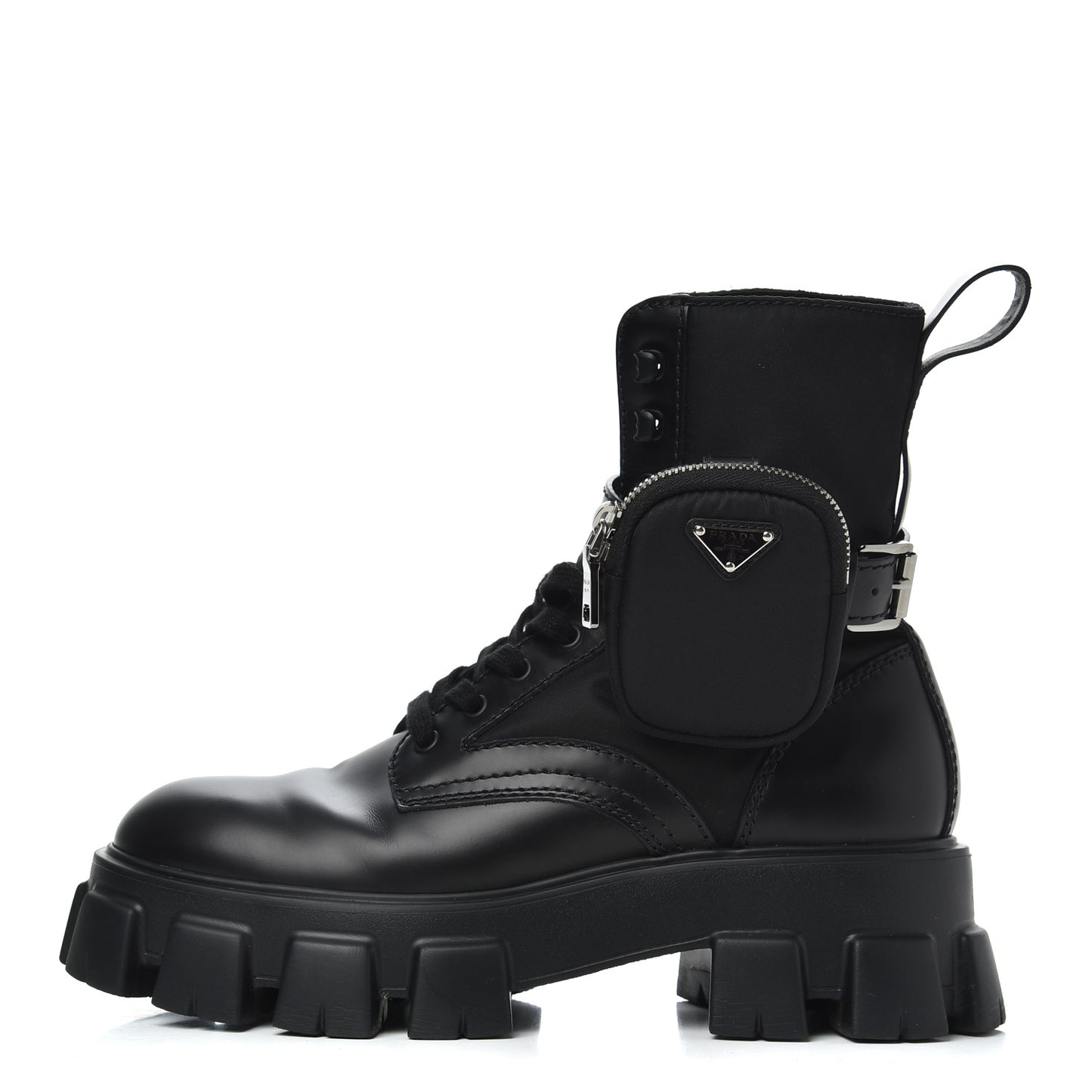Spazzolato Rois Re-Nylon Metal Triangle Logo Mens Monolith Pouch Pocket 60mm Combat Boots 8.5 Black