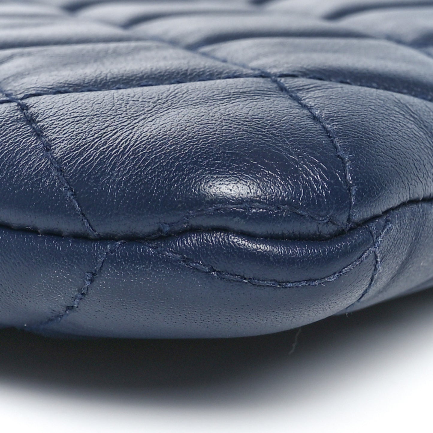 Lambskin Quilted Medium Boy Cosmetic Case Navy