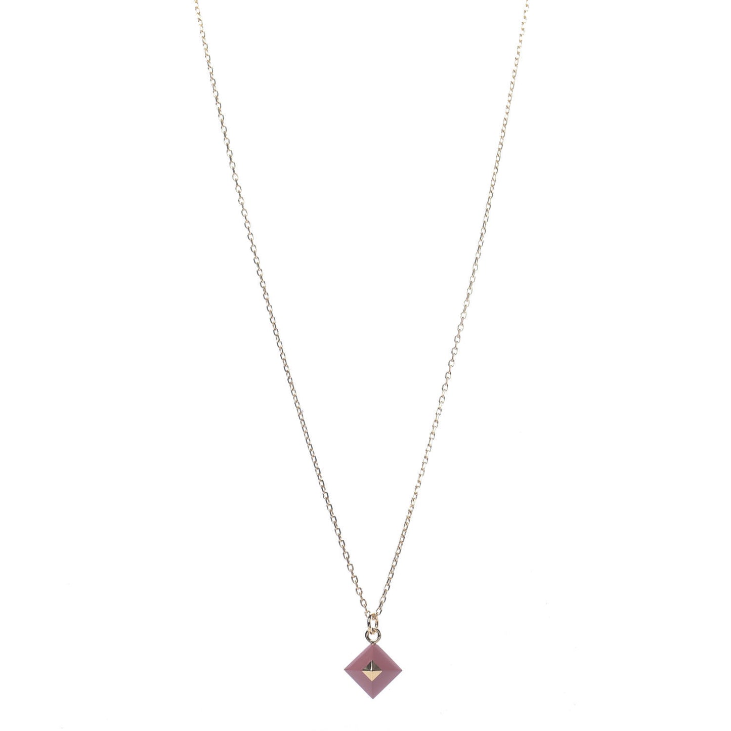 Gold Plated Medor Pendant Necklace Rose Blush