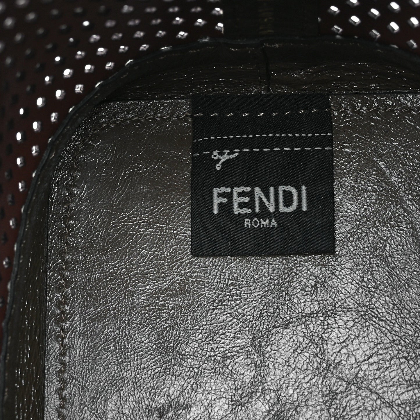 Vitello Liberty Glossy Lambskin F is Fendi Perforated Mini Mon Tresor Bucket Bag White Ice Rust Maya