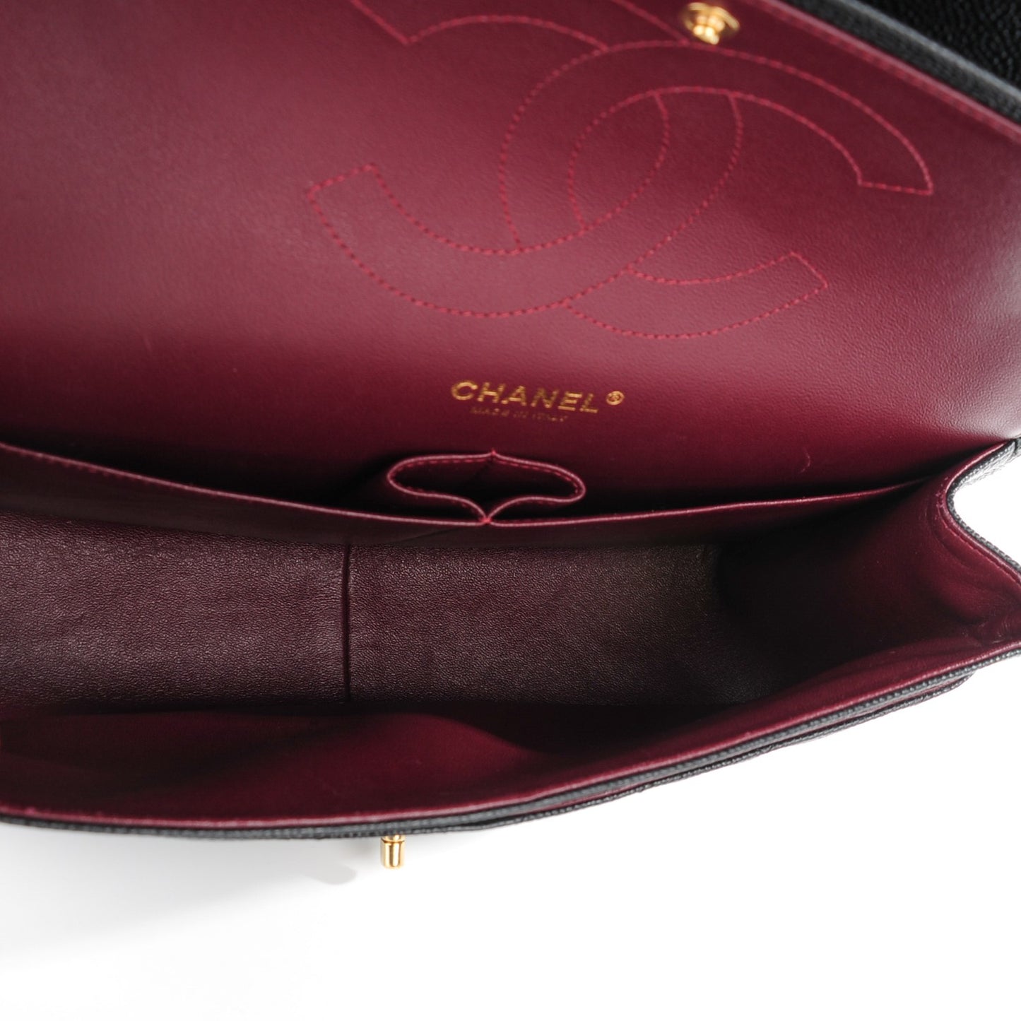 Caviar Quilted Jumbo Double Flap Black