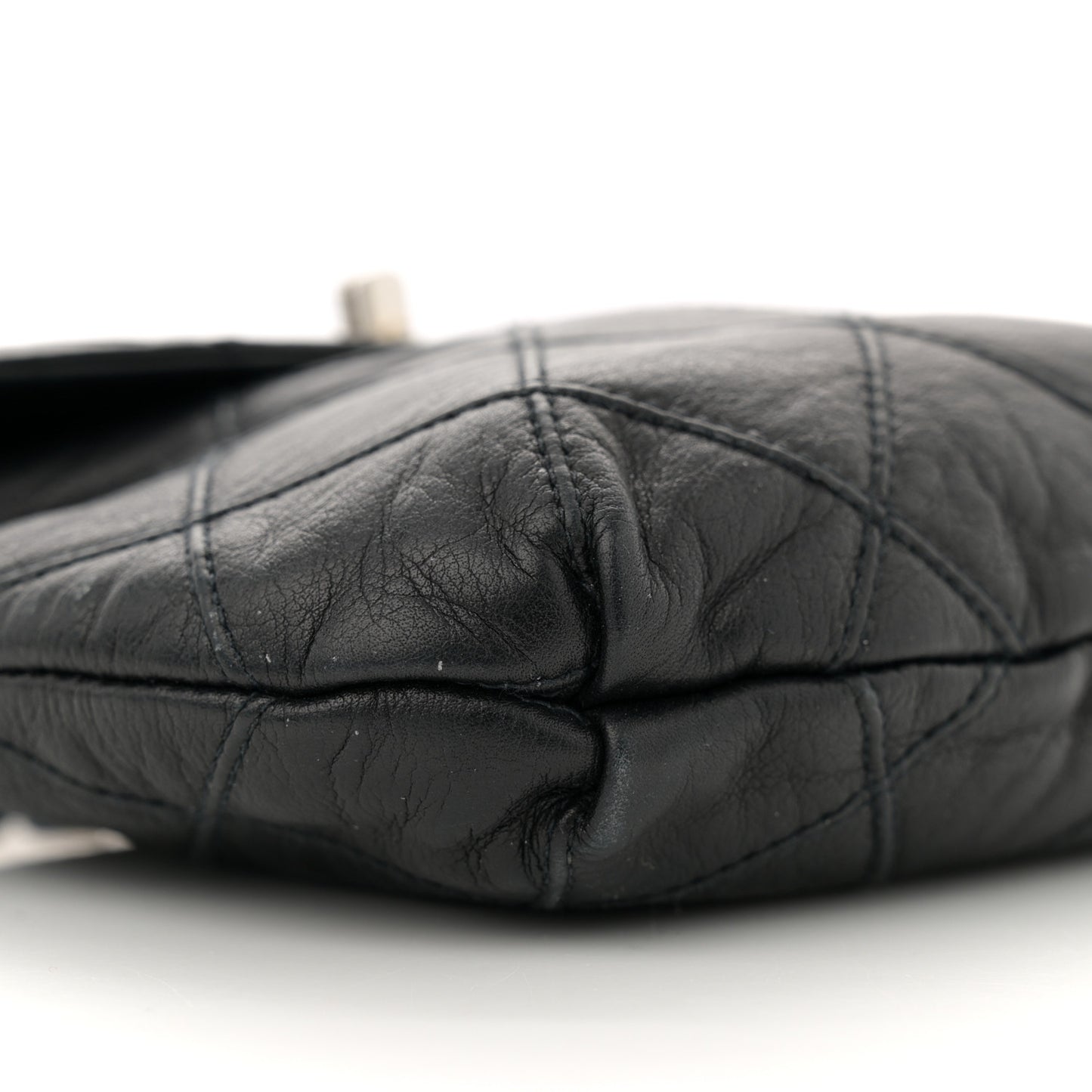 Lambskin Diamond Stitched Flap Waist Belt Bag 80 32 Black