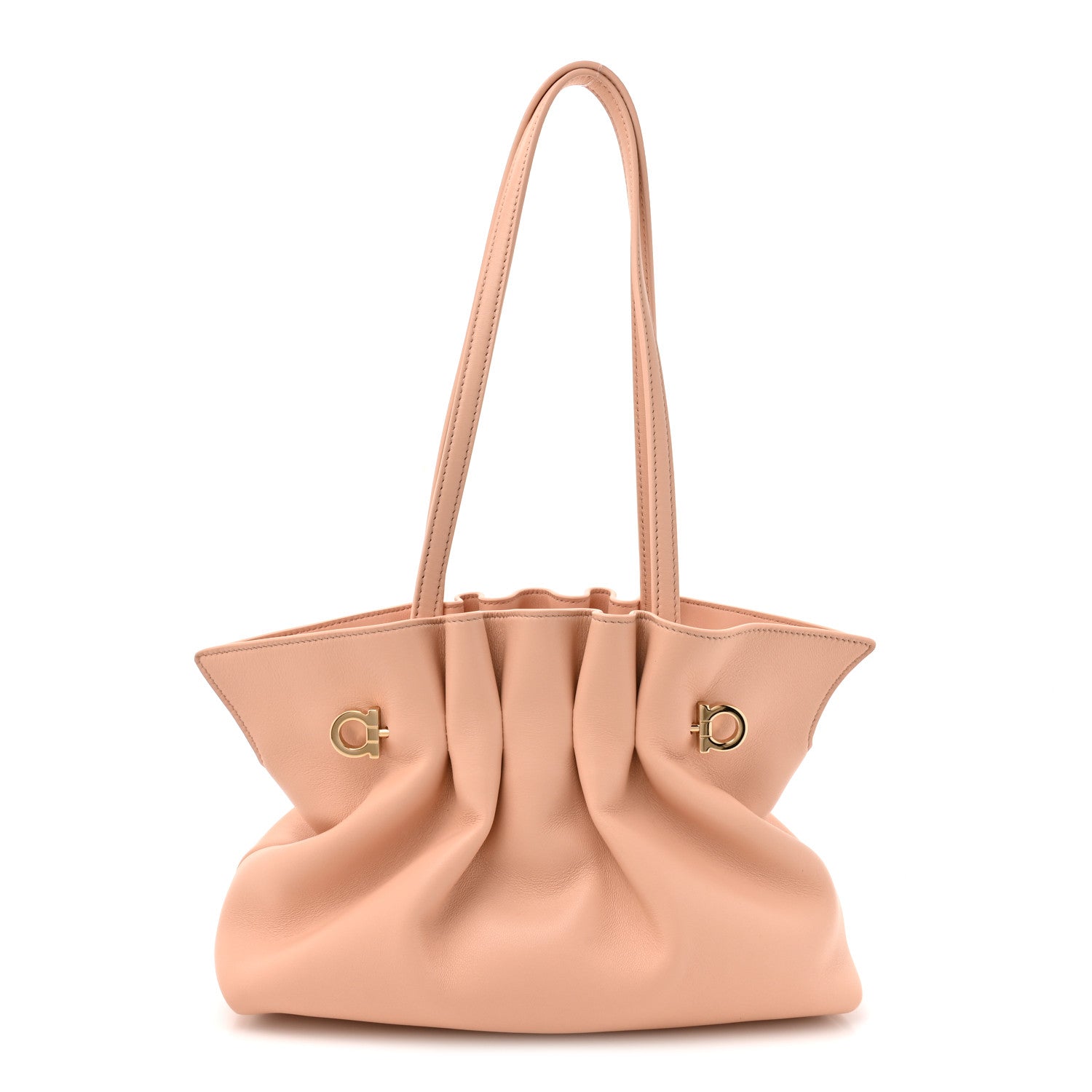 Salvatore Ferragamo Lambskin Small Dumpling Soft Bag Pink 1857483