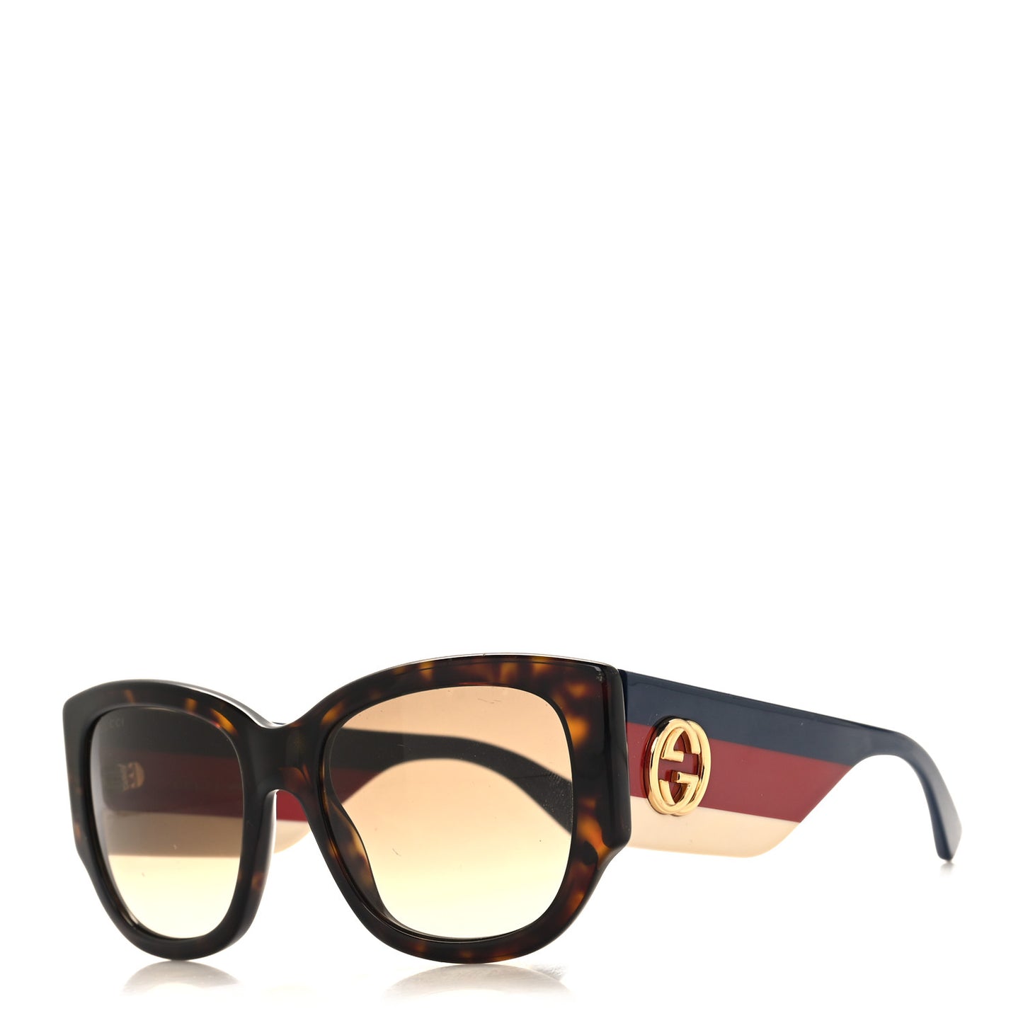 Acetate Web Oversized Frame Rectangle Sunglasses GG0276S Tortoiseshell