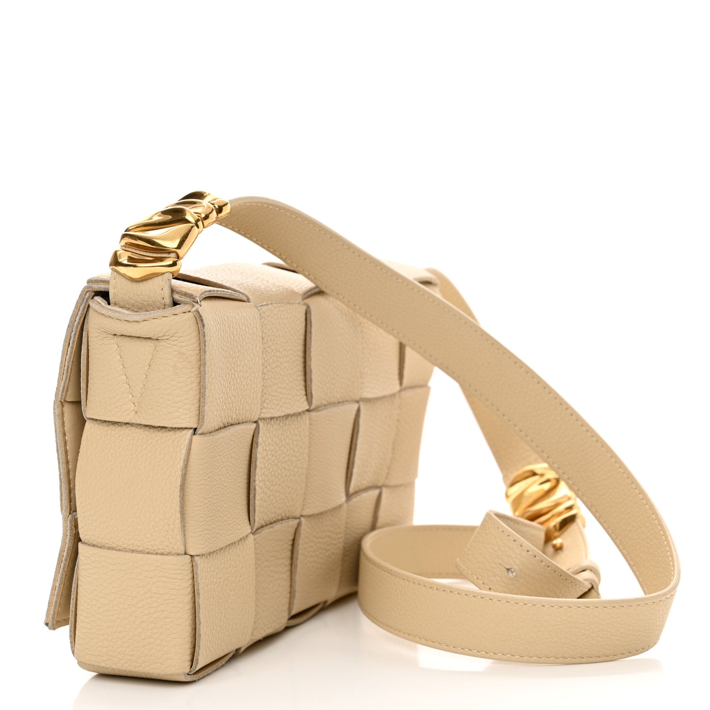 Grained Calfskin Maxi Intrecciato Cassette Crossbody Bag Porridge