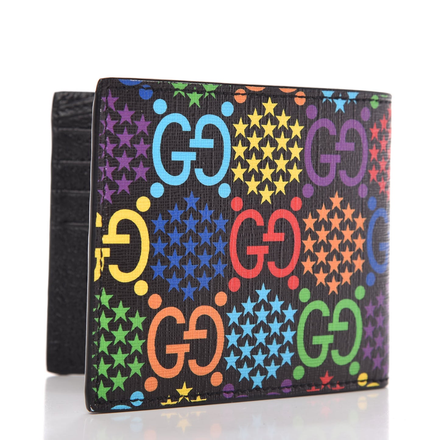 GG Supreme Monogram Psychedelic Bi-Fold Wallet Black Multicolor