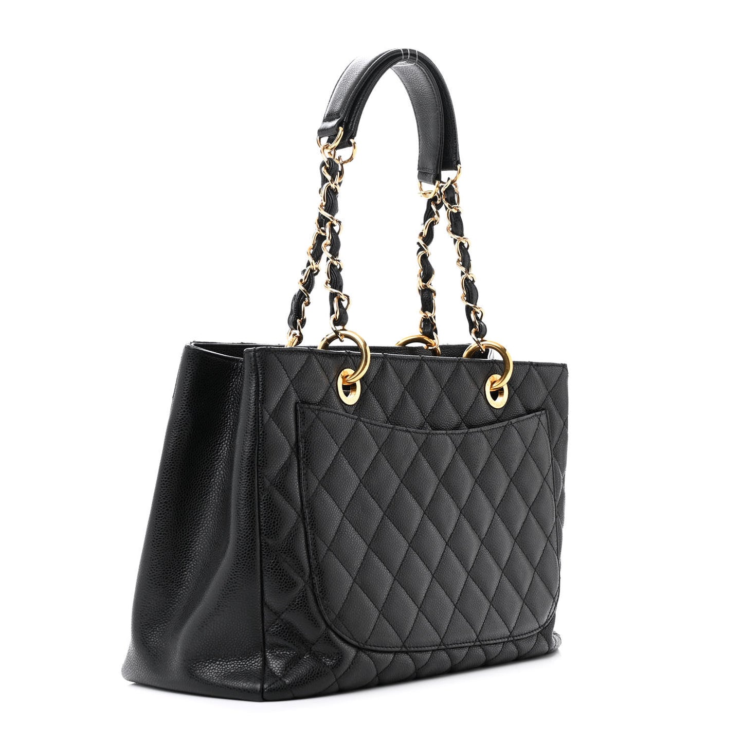 Caviar Quilted Grand Shopping Tote GST Black