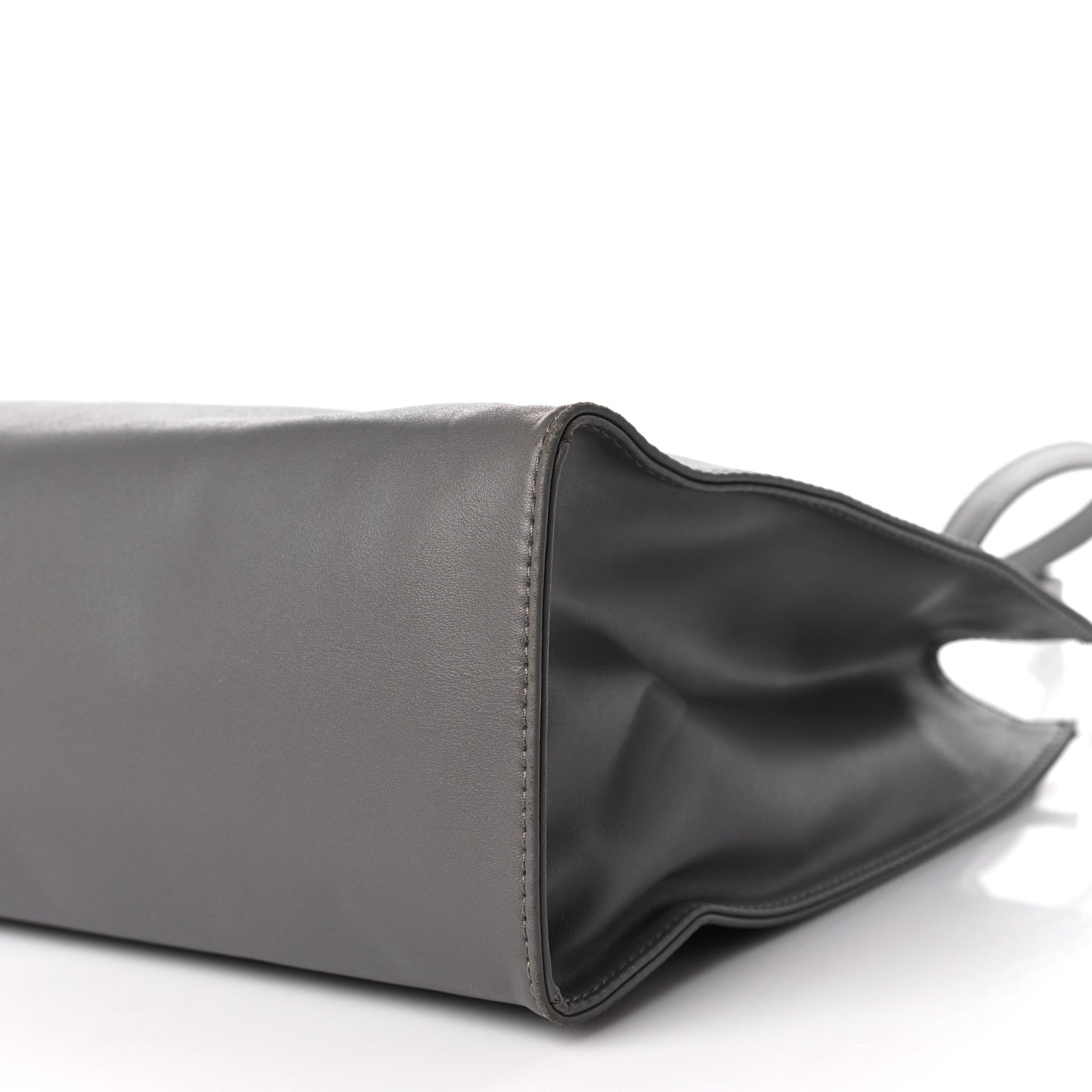Vegan Leather Medium Shopping Bag Grey
