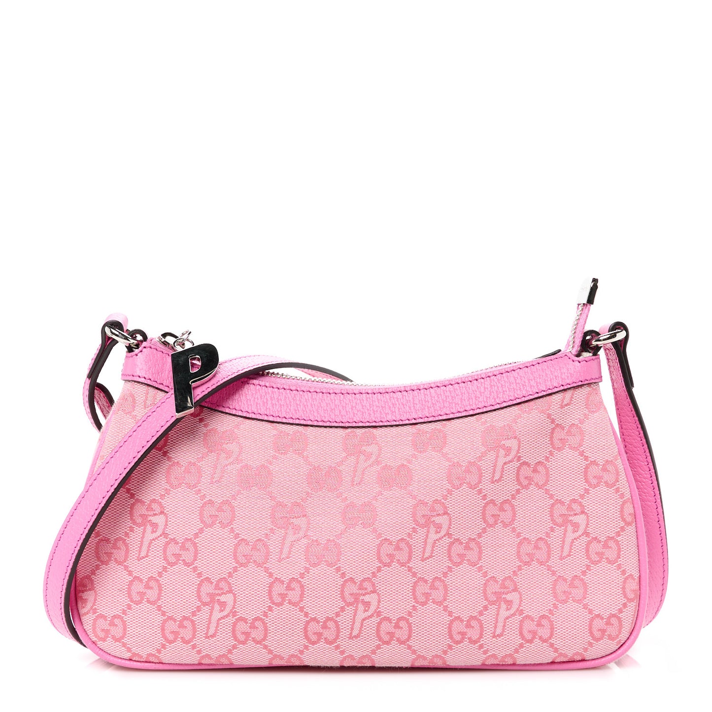 X PALACE GG Supreme Monogram Palace Textured Dollar Calfskin Shoulder Bag Pink Pale Rose Palace
