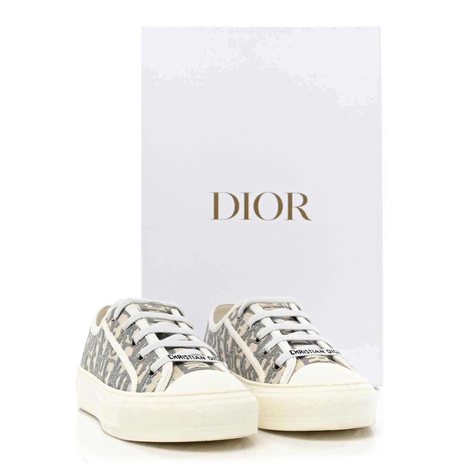 Christian Dior Canvas Oblique Walk'N'Dior Low Top Sneakers 36.5 Grey Stone 12 of 12