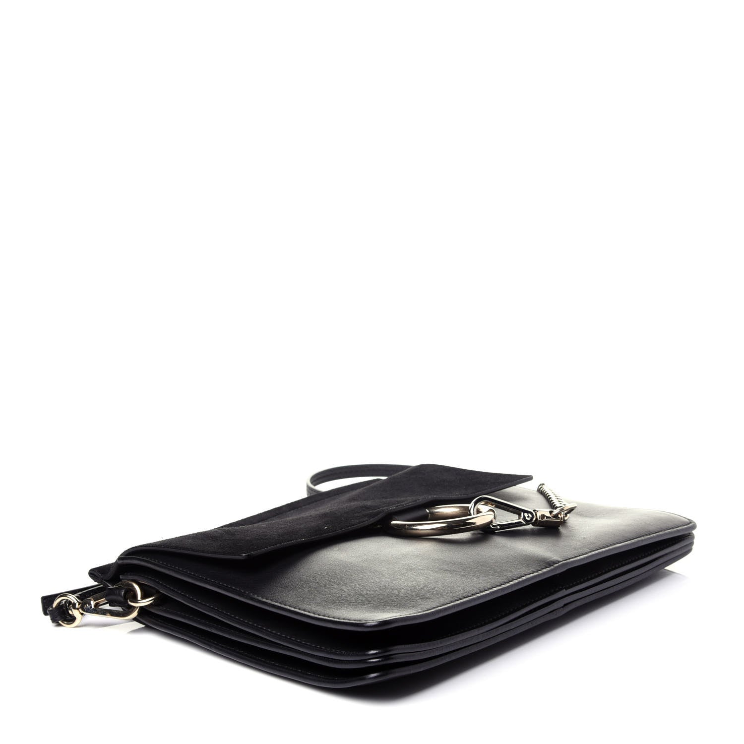 Chloe Suede Calfskin Medium Faye Shoulder Bag Black 4 of 14