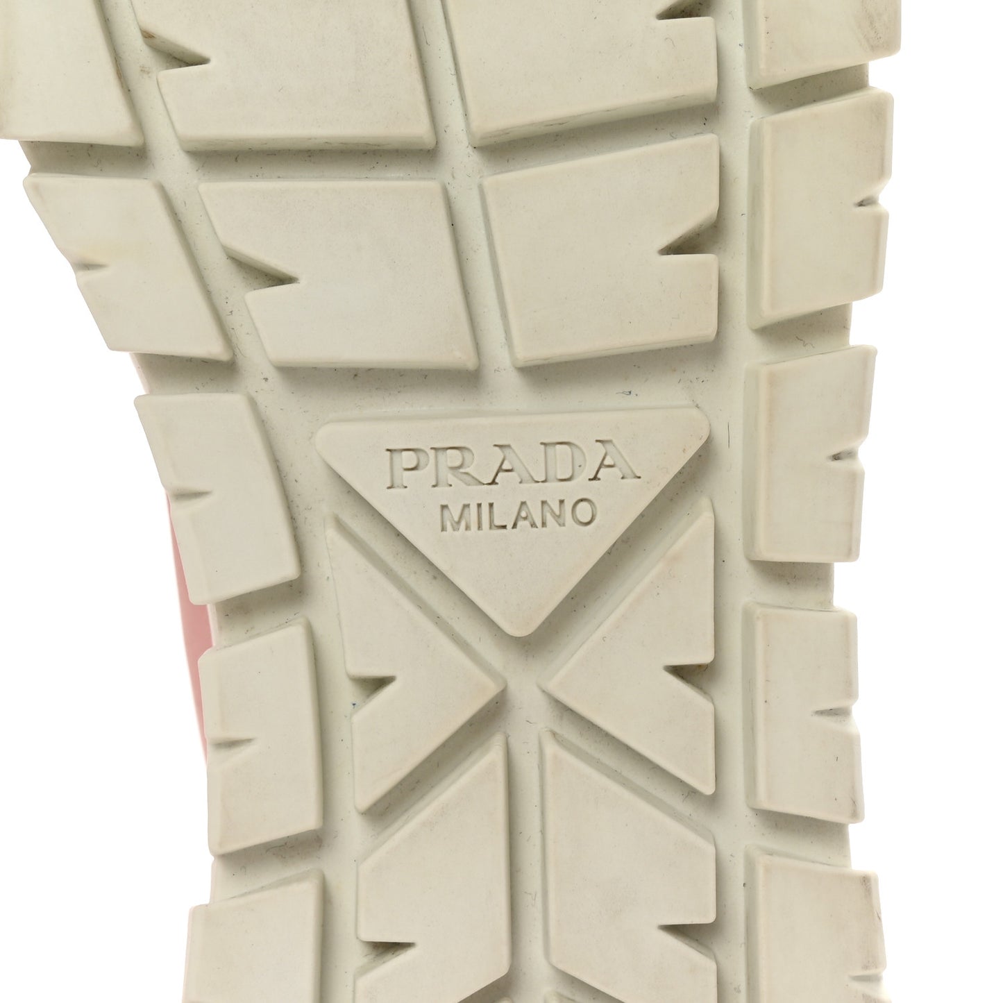 Re-Nylon Gabardine Triangle Logo Double Wheel 50mm Sneakers 37.5 Alabastro