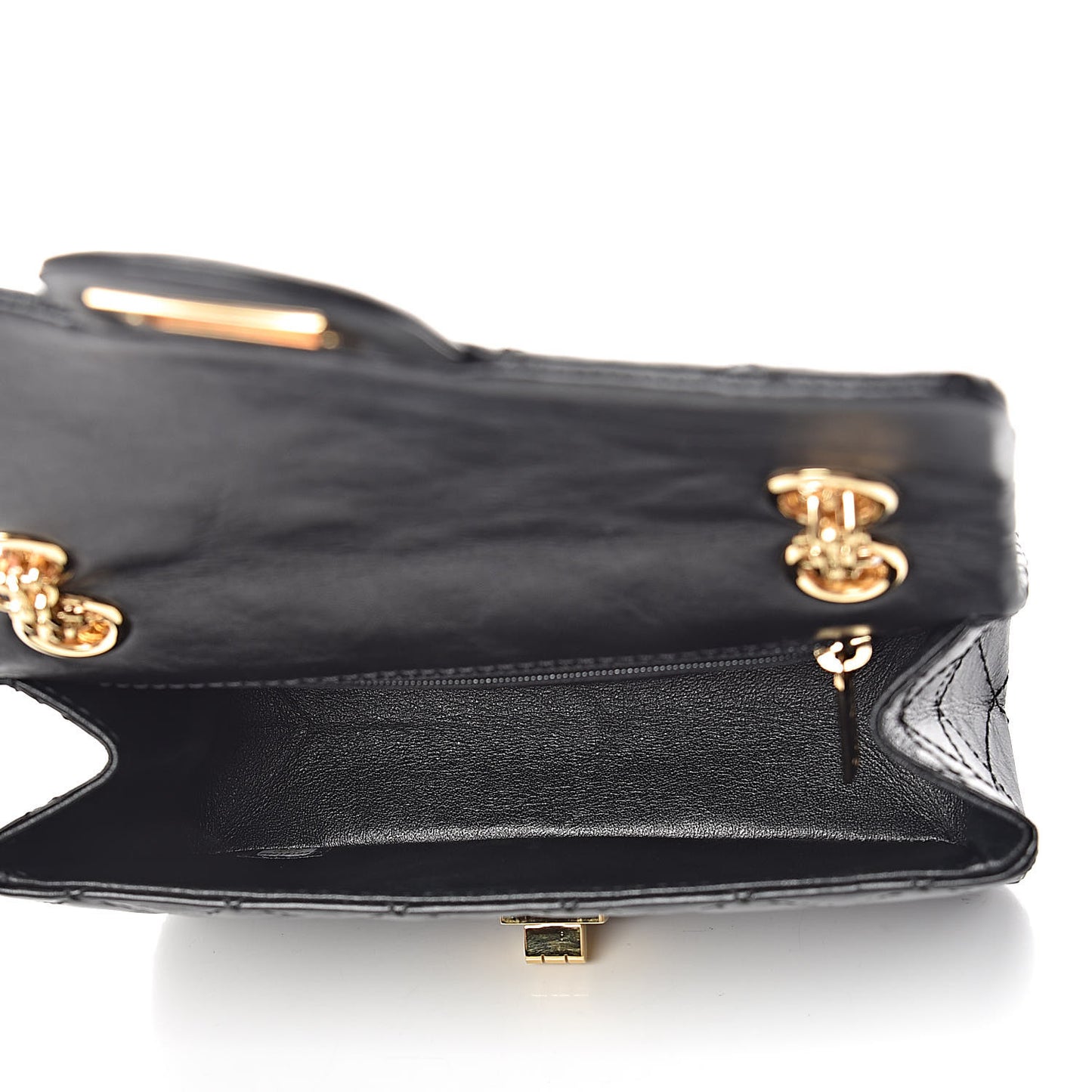 Aged Calfskin Quilted 2.55 Reissue 224 Flap Black