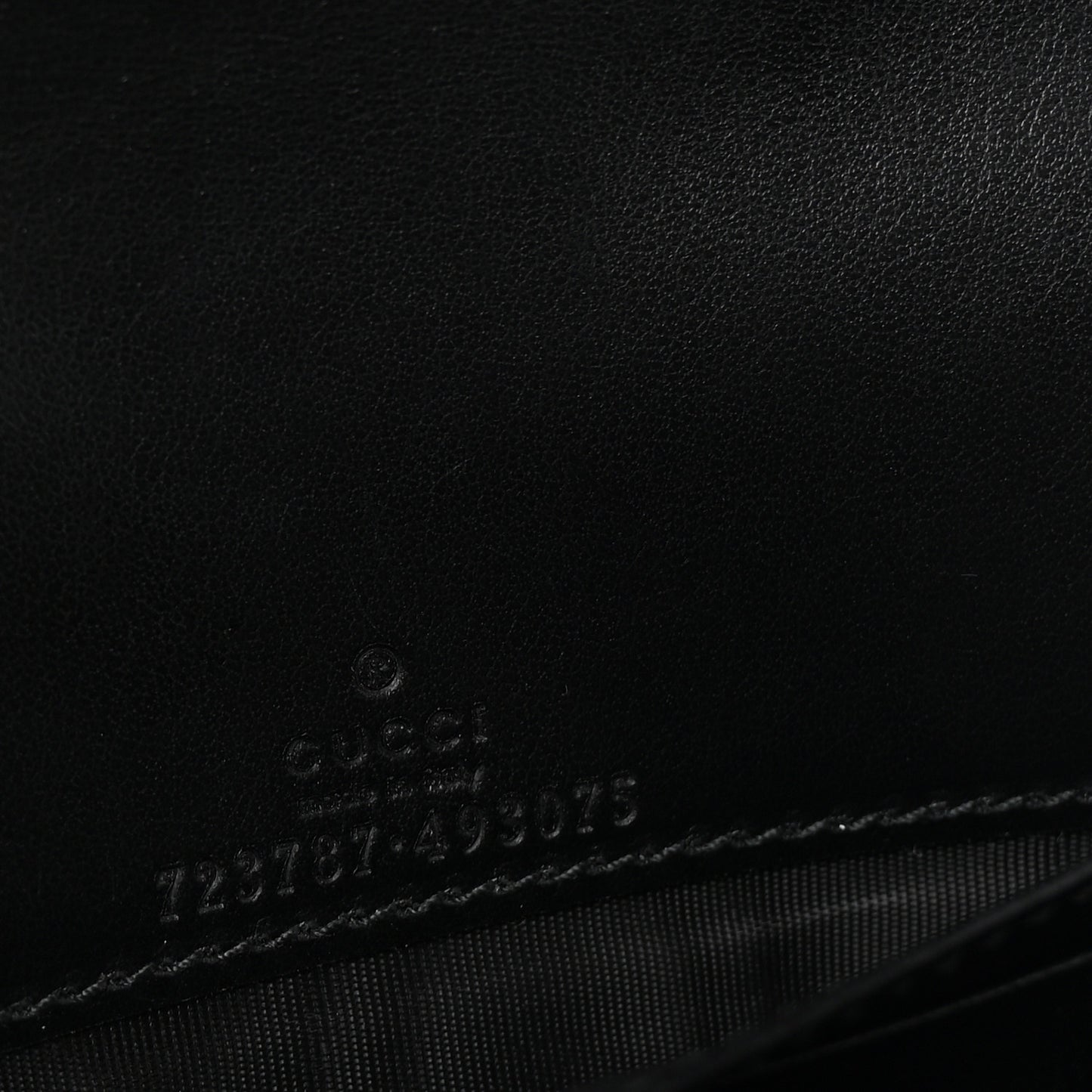 Calfskin GG Matelasse Chain Wallet Black