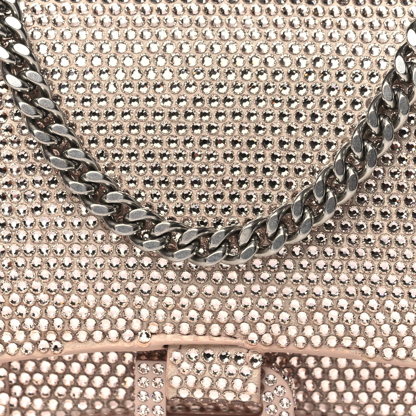 Strass Suede Crystal Hourglass Chain Bag Rose Gold