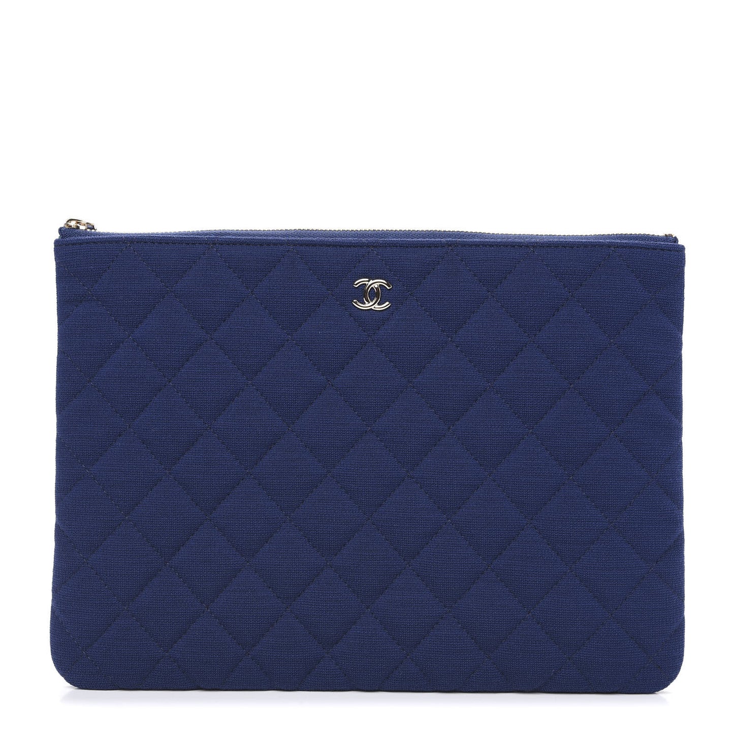 Jersey Quilted Medium Cosmetic Case Blue