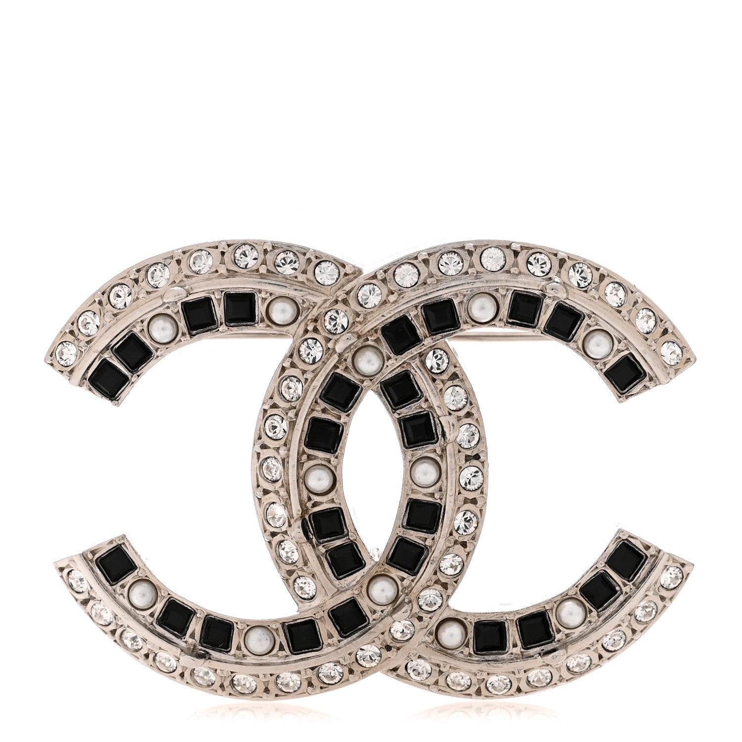 CHANEL DIOR ヒンスその他 Chanel Ruthenium Pearl Crystal CC Brooch Black 1938793 – FASHIONPHILE
