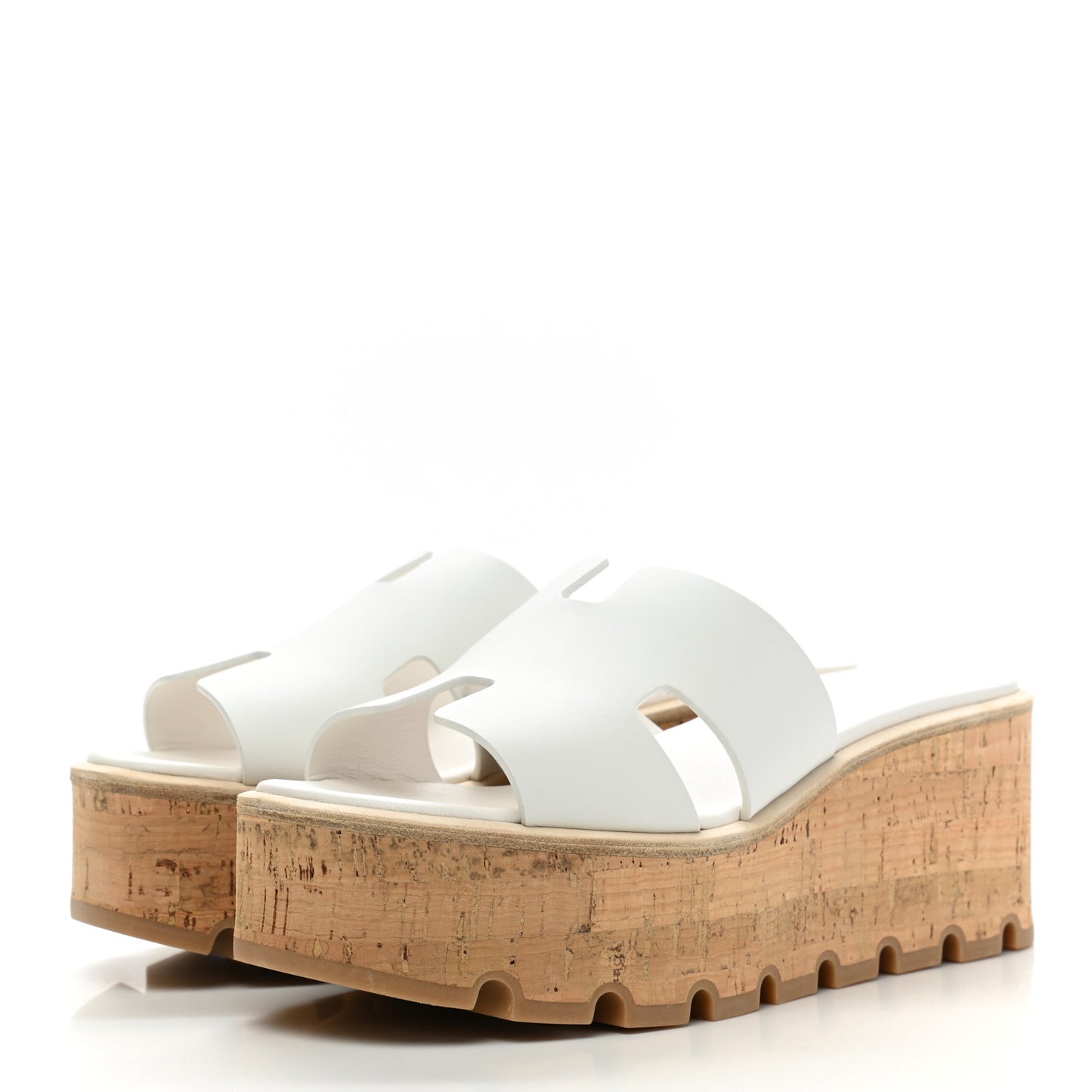Calfskin Cork Eze 30 Sandals 37 White