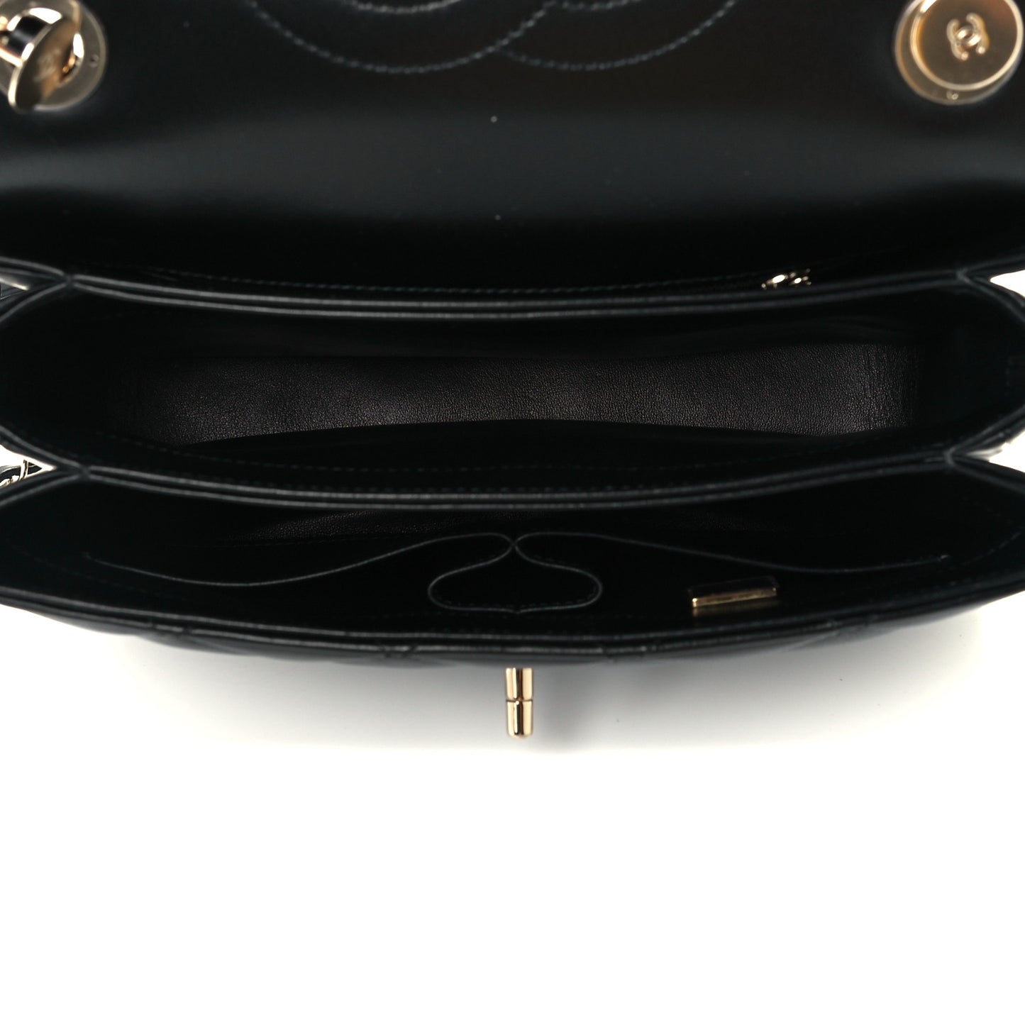 Lambskin Quilted Small Trendy CC Dual Handle Flap Bag Black