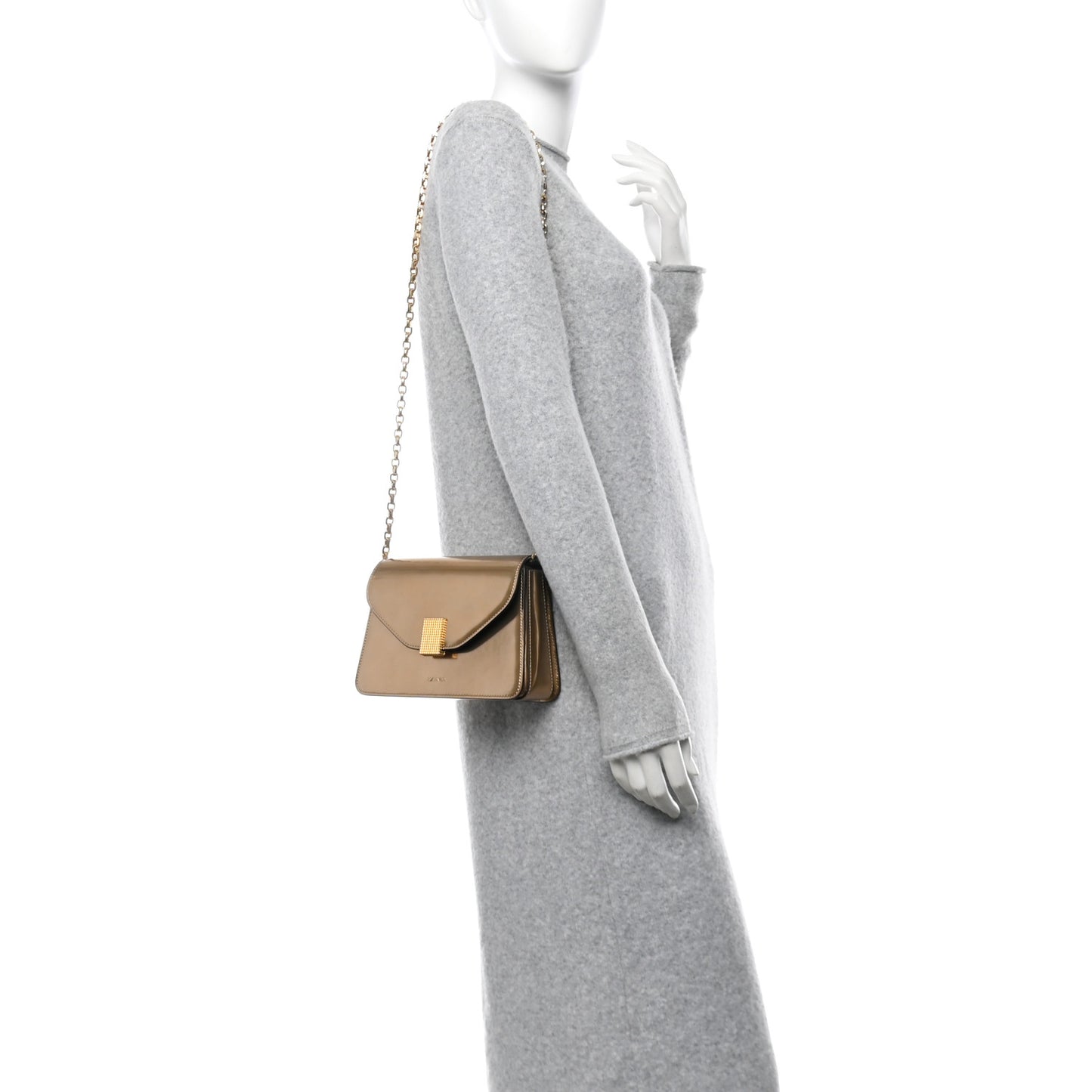 Metallic Calfskin Concerto Bag Gold