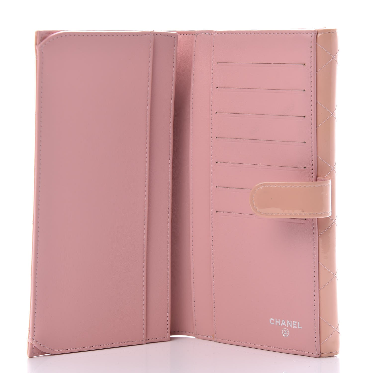 Chanel Patent Calfskin Quilted Flap Wallet Pink 5 of 12
