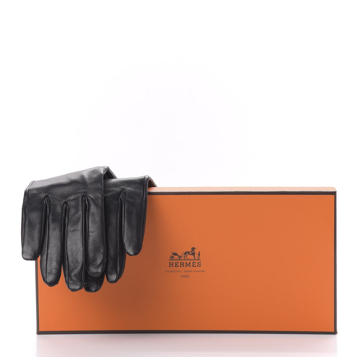 Lambskin Soya Kelly Lock Gloves 6.5 Black