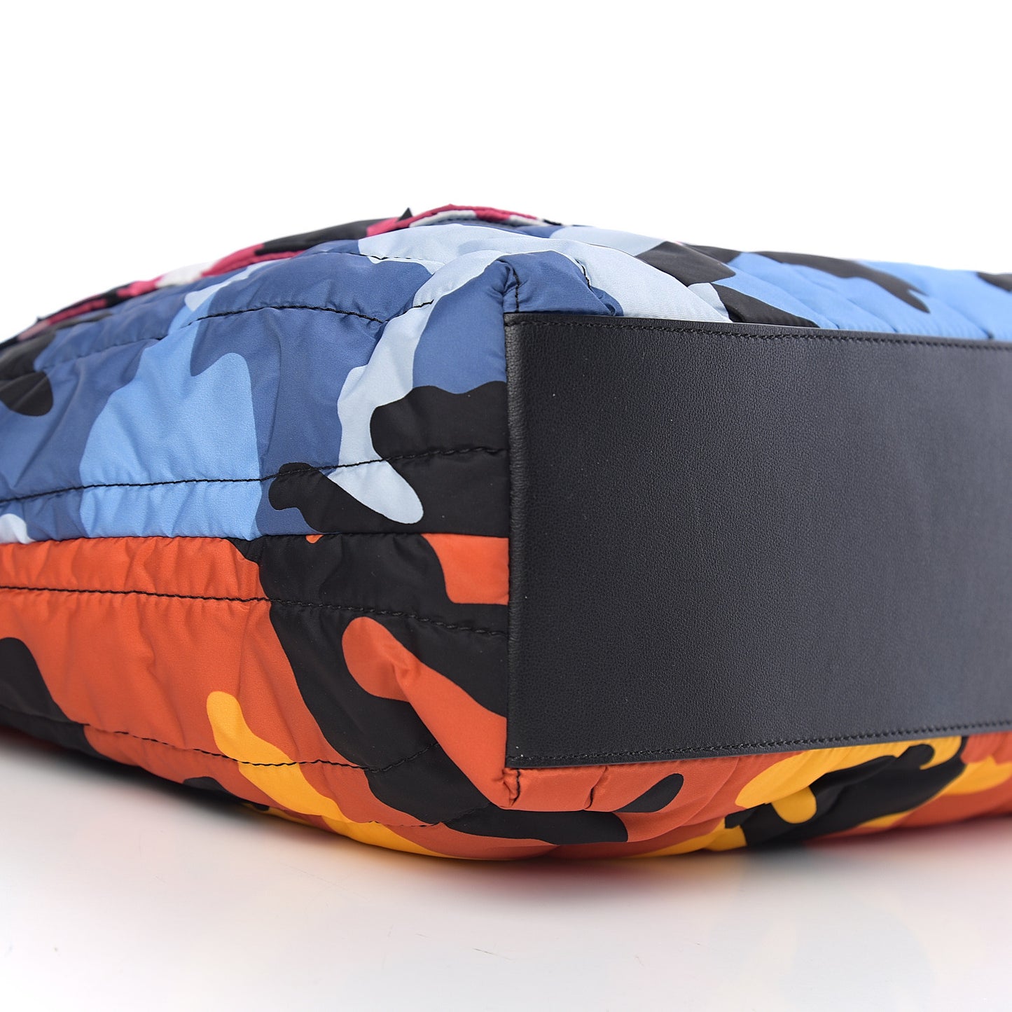 Nylon Camouflage Quilted Rockstud Vertical Tote Multicolor