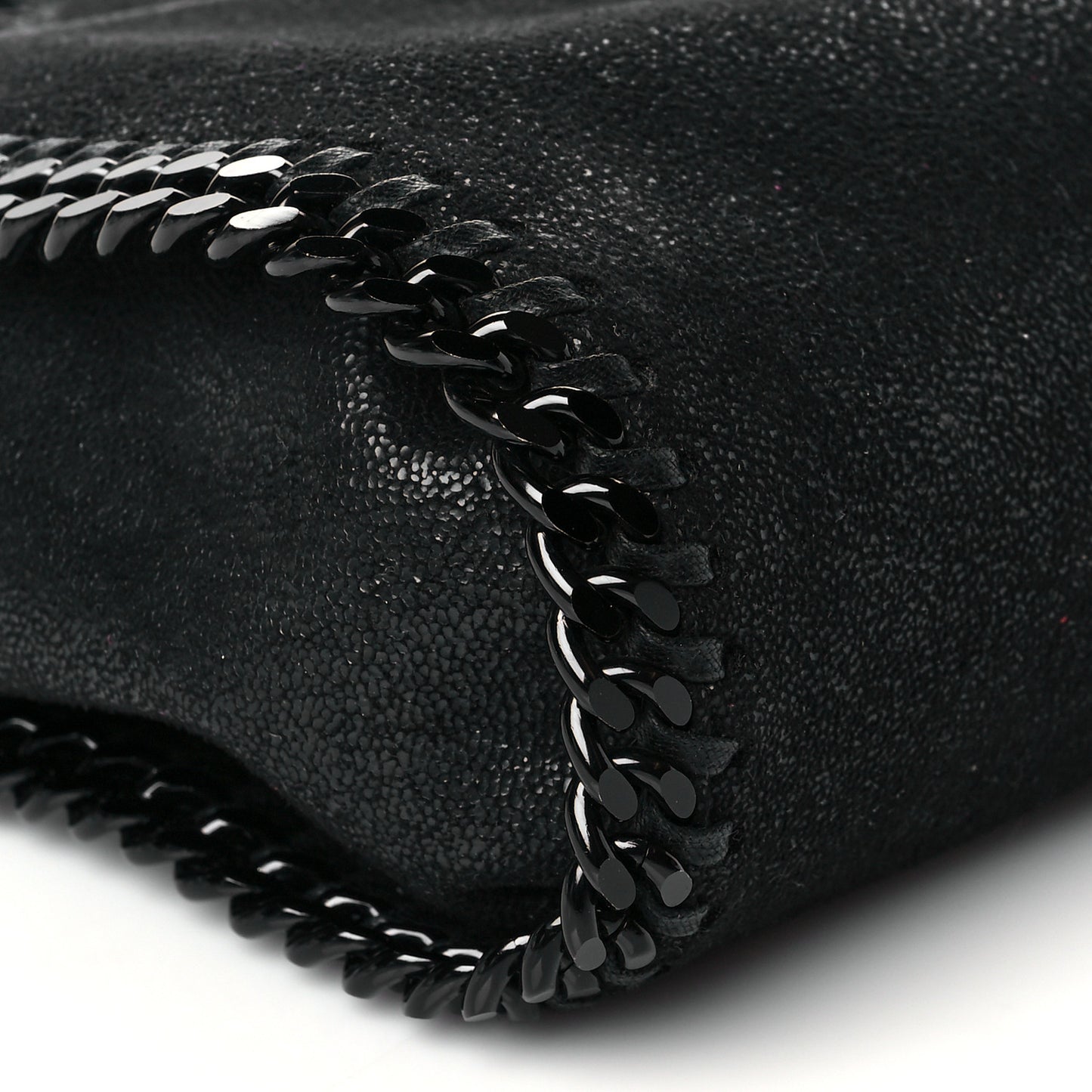 Shaggy Deer Mini Falabella Fold Over Tote Black