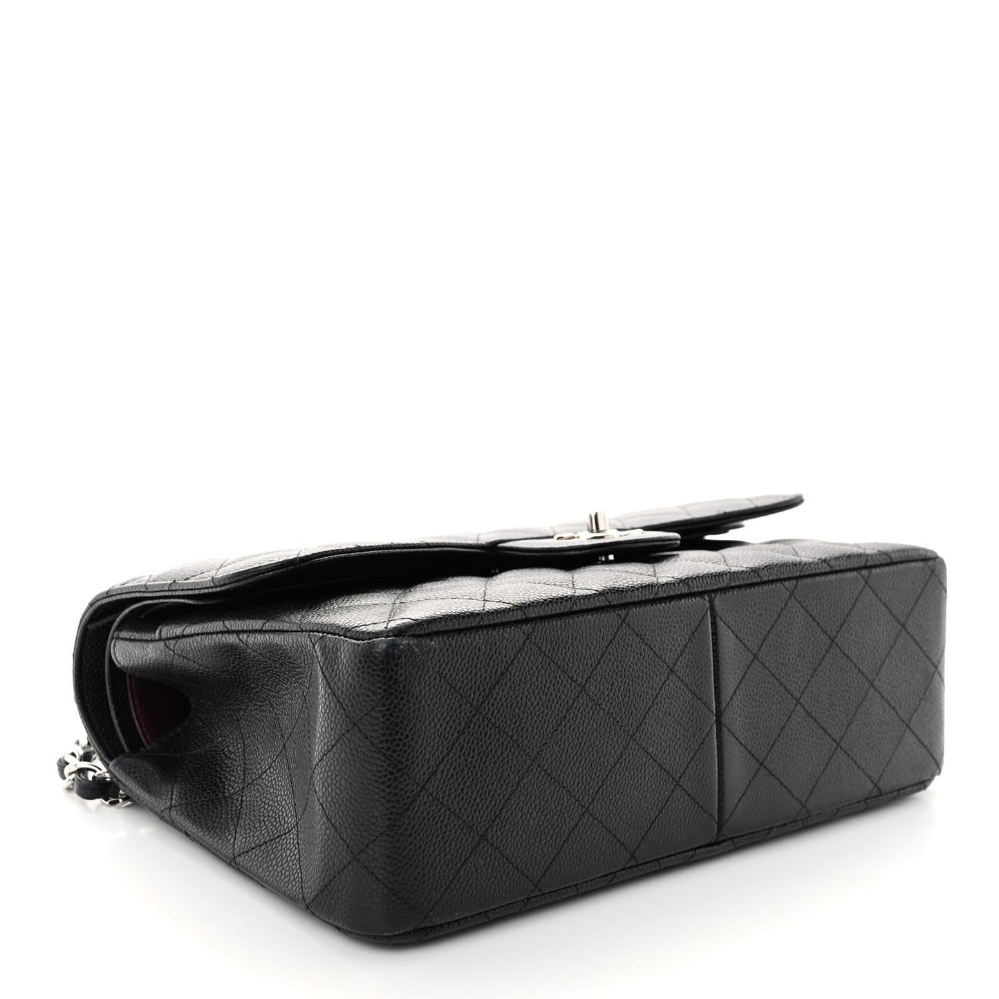 Caviar Quilted Jumbo Double Flap Black