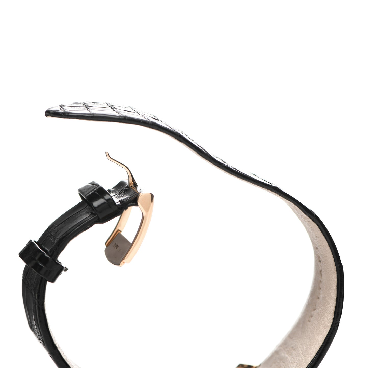 18K Rose Gold Alligator 40mm Octo Finissimo Extra Thin Manual Winding Watch Black