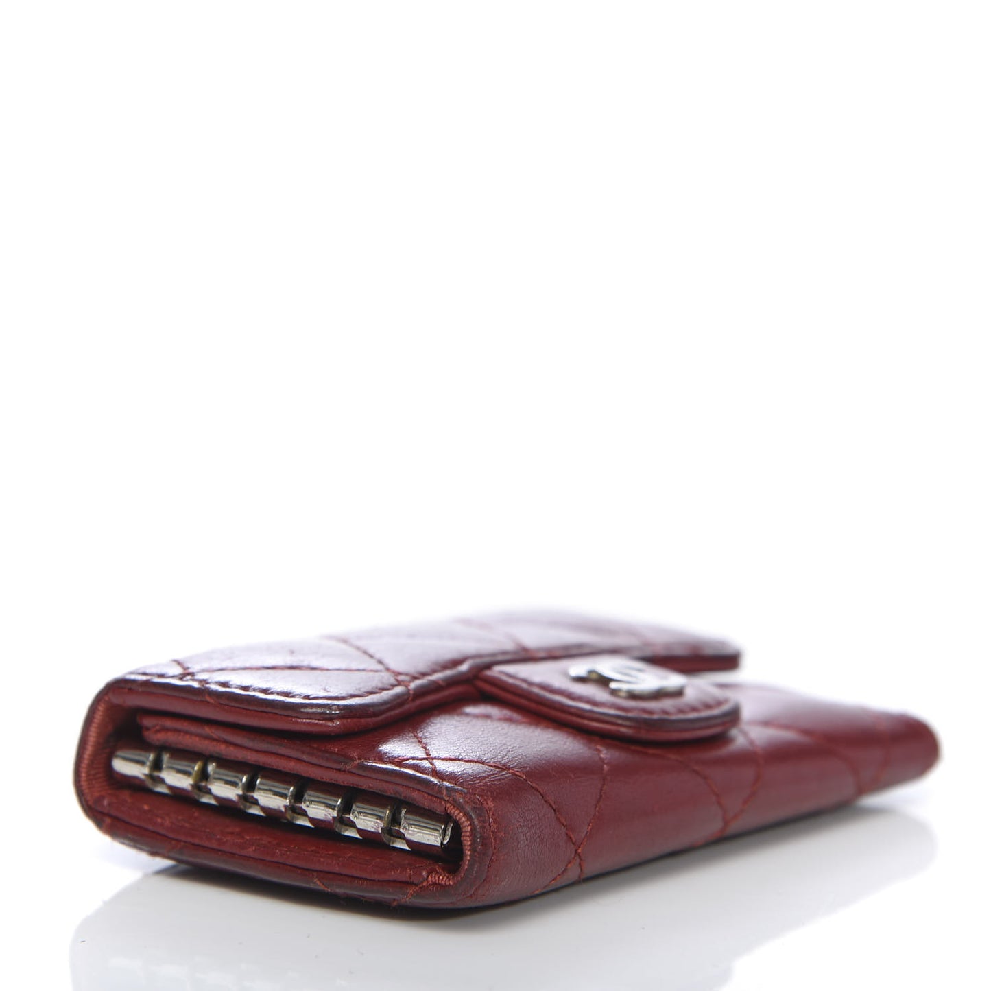 Lambskin Quilted 6 Key Holder Red