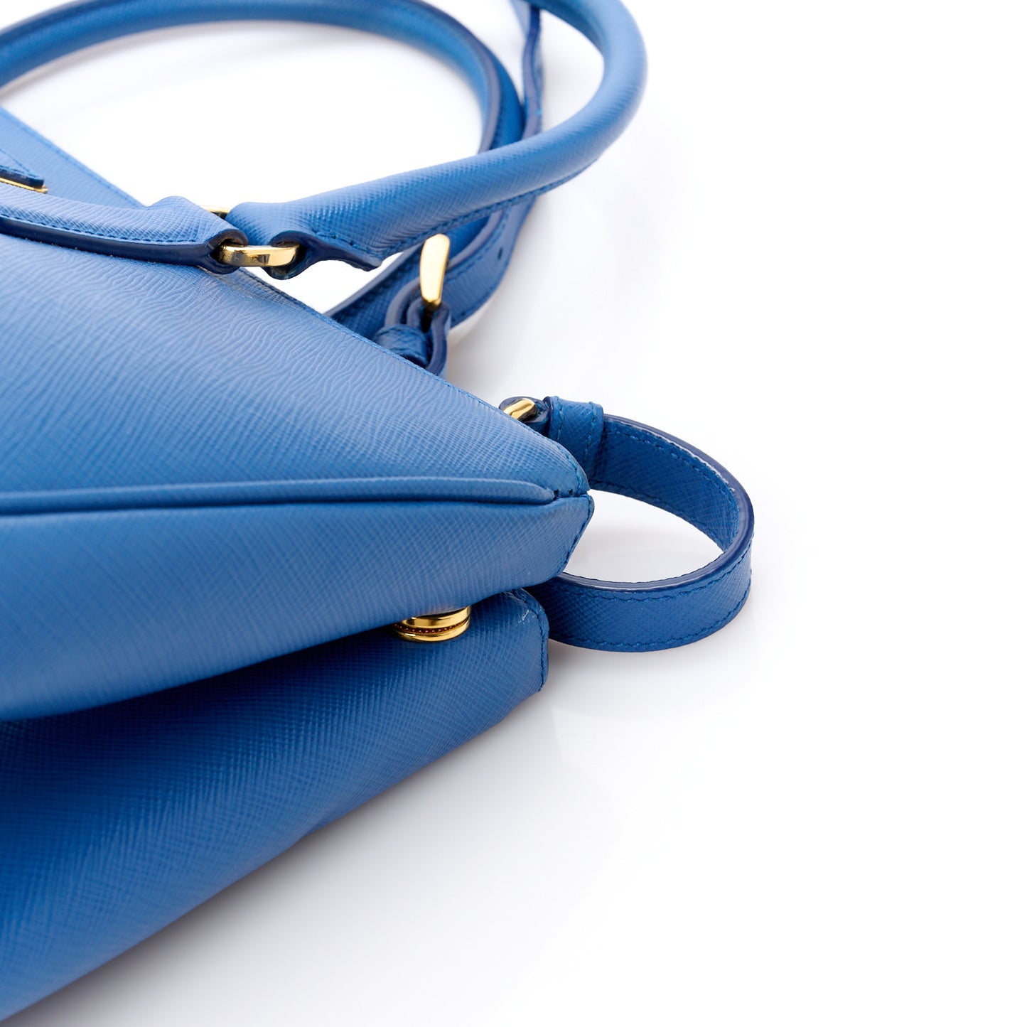 Saffiano Lux Medium Galleria Double Zip Tote Azzurro