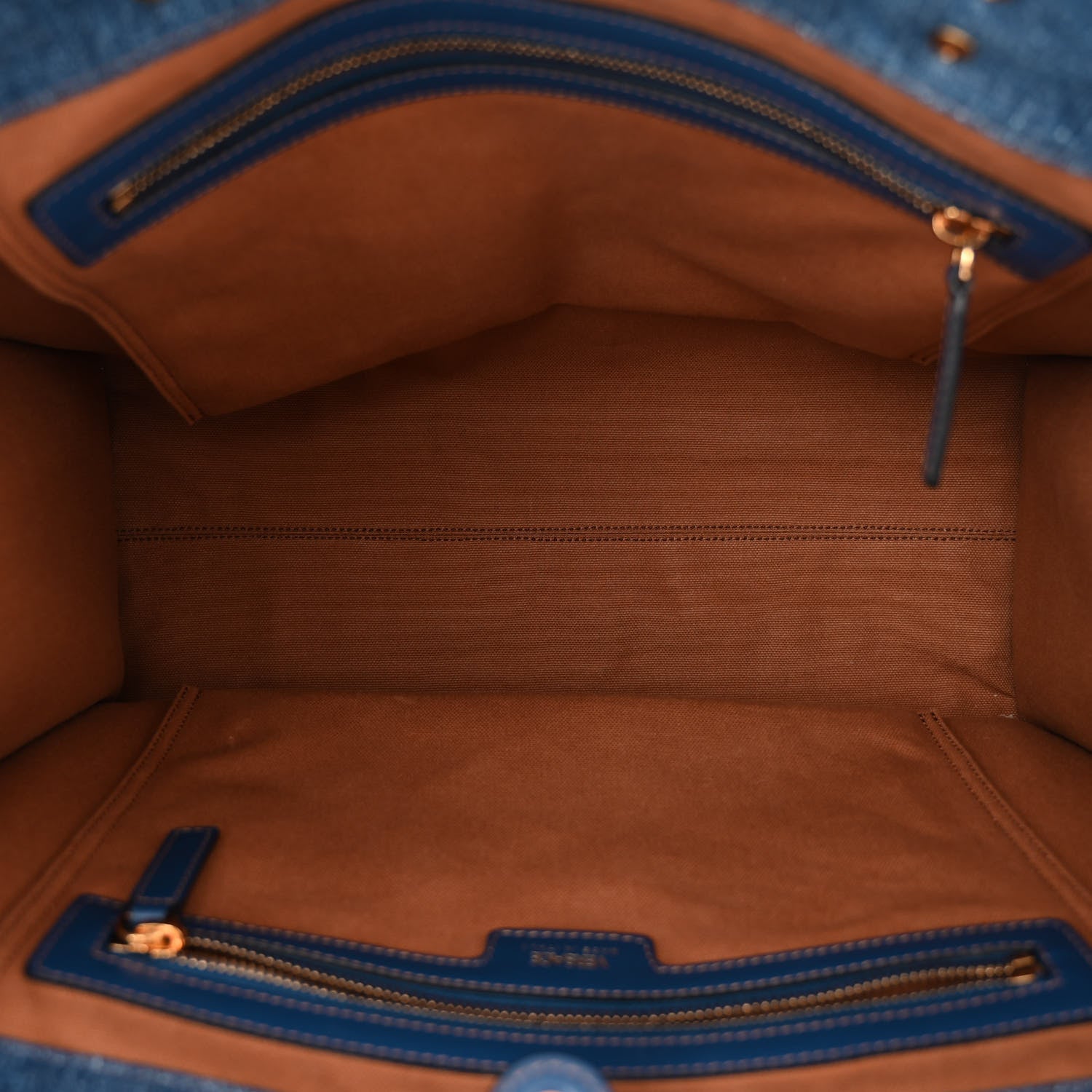 Versace Denim Calfskin La Medusa Tote Bag Blue 5 of 9