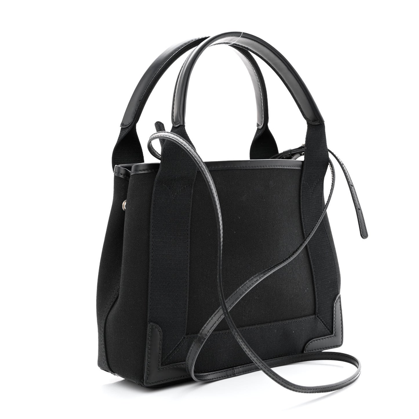 Cotton Canvas Calfskin Navy Cabas XS Black