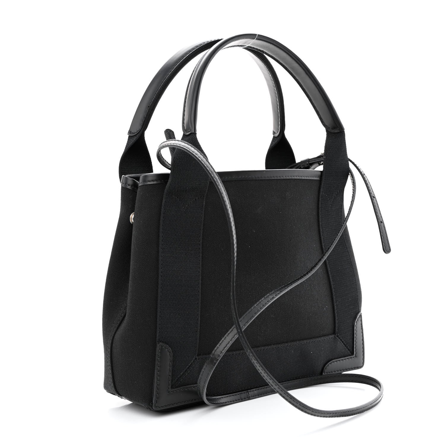 Balenciaga Cotton Canvas Calfskin Navy Cabas XS Black 4 of 12