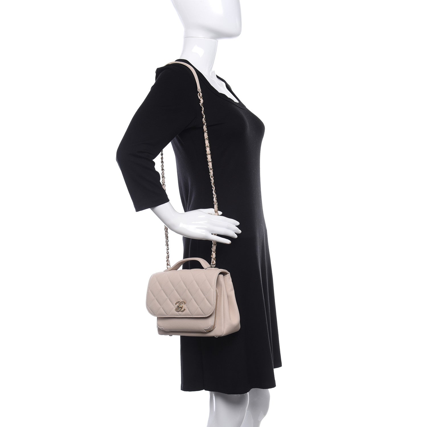 Chanel Caviar Quilted Medium Business Affinity Flap Beige 2 of 12