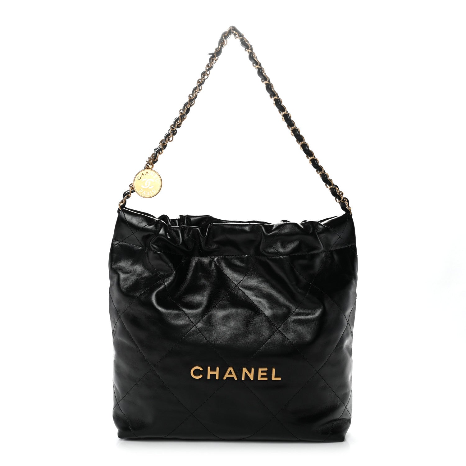 Chanel Shiny Calfskin Quilted Small Chanel 22 Black 1875292