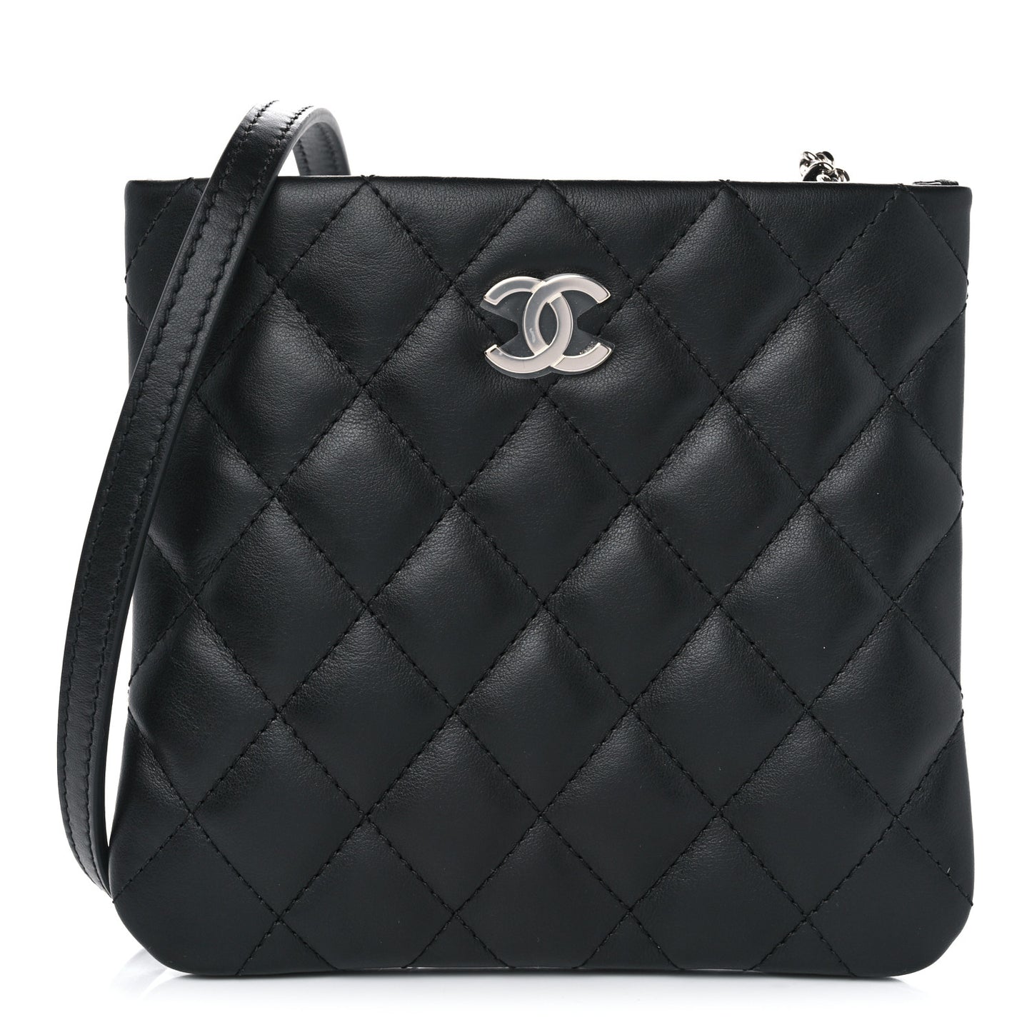 Lambskin Quilted Crossbody Bag Black