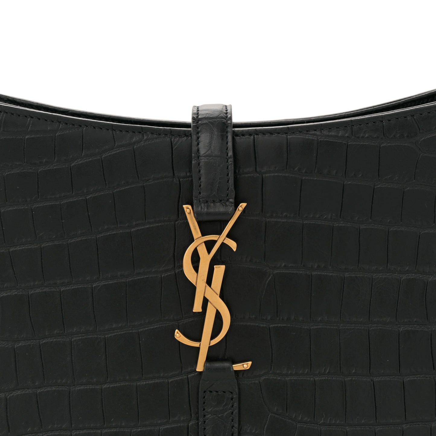 Calfskin Crocodile Embossed LE 5 A 7 Hobo Black