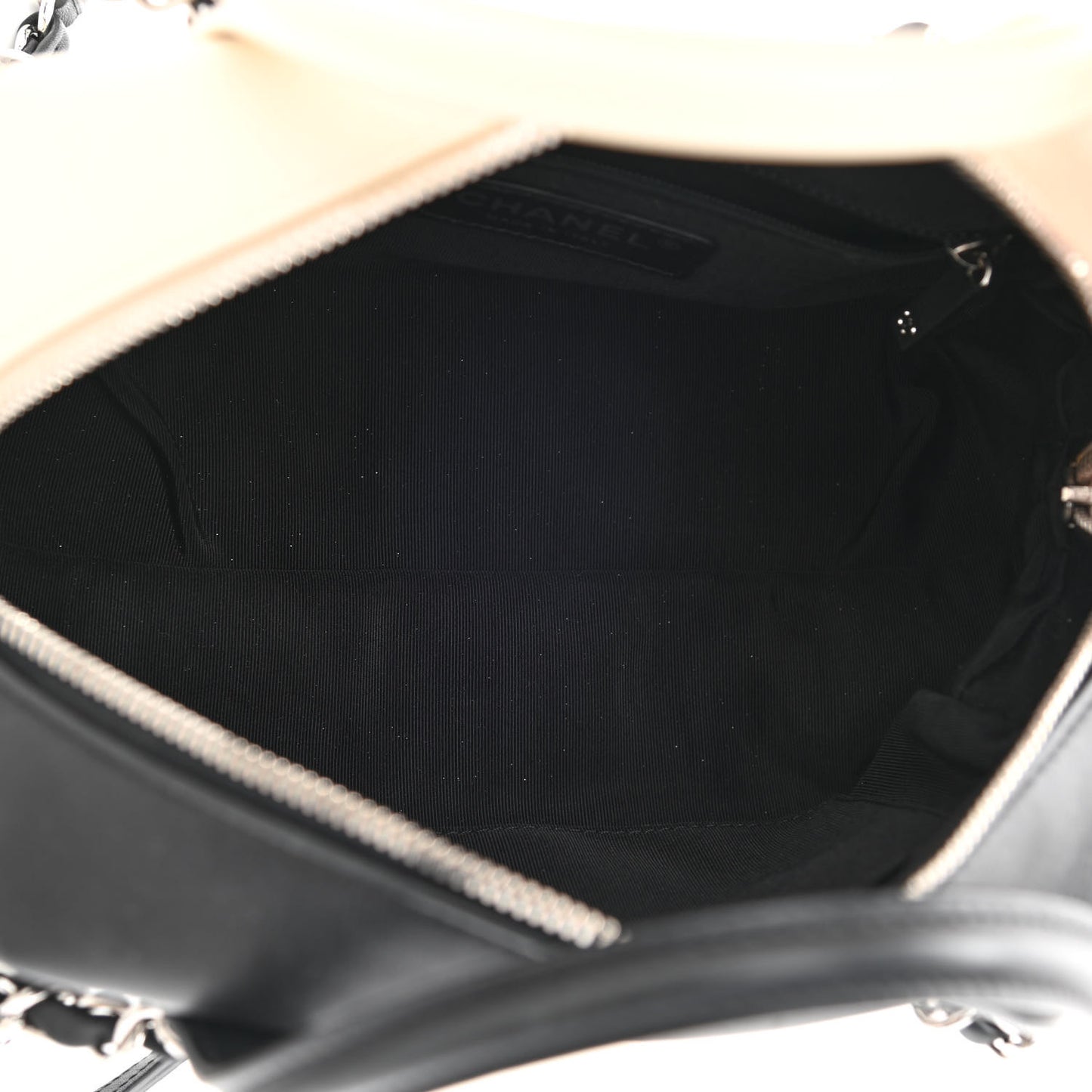 Calfskin Quilted Feather Weight Bowling Bag Black Ivory