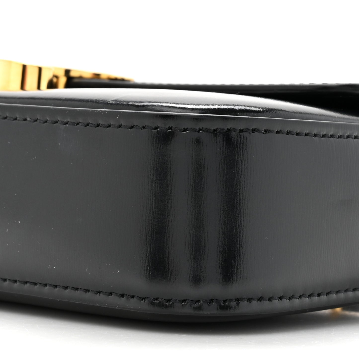 Shiny Calfskin Triomphe Shoulder Bag Black