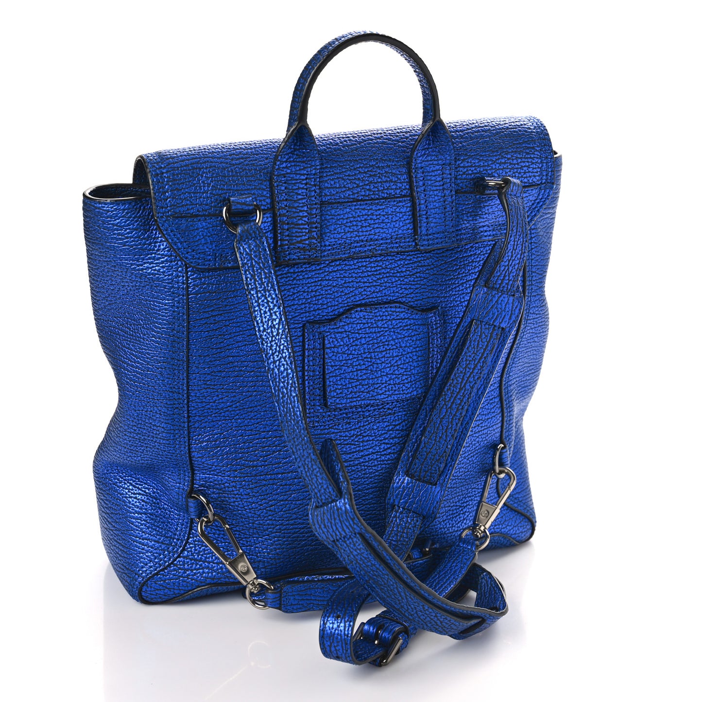 Textured Calfskin Pashli Backpack Electric Blue