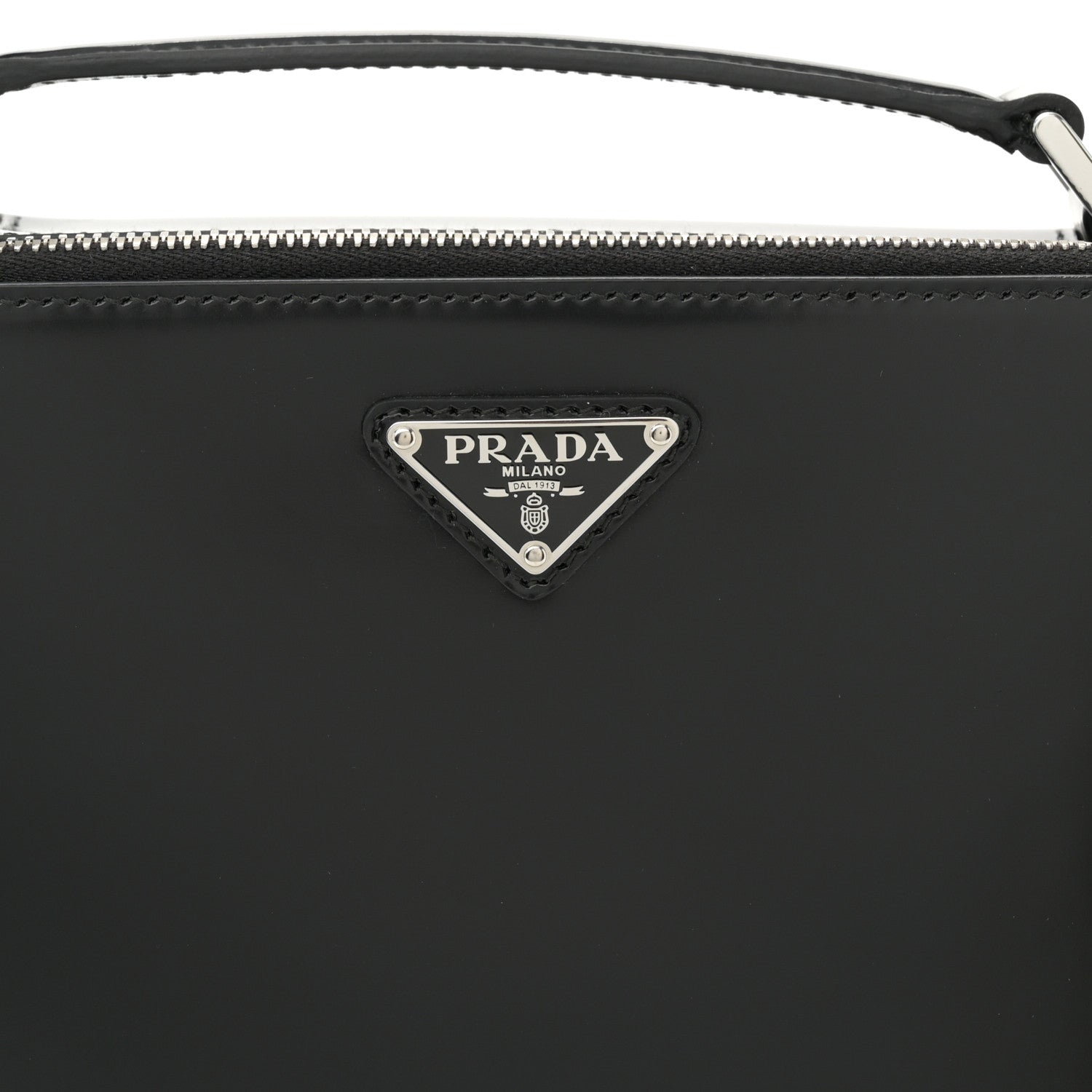 Prada Spazzolato Medium Brique Crossbody Bag Black 7 of 10