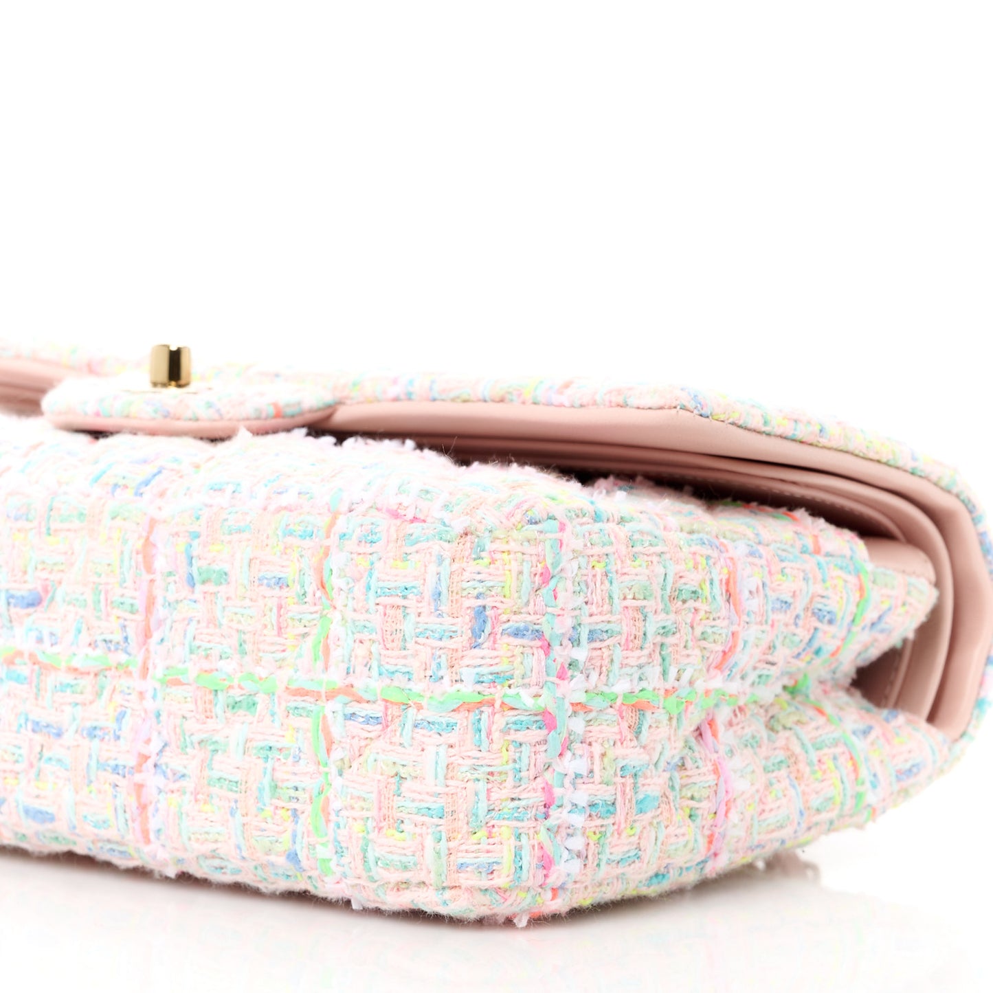 Tweed Quilted Medium Double Flap Multicolor