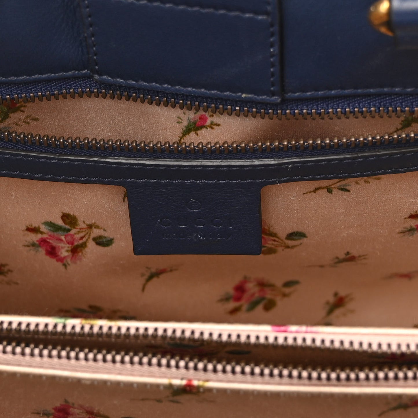 Denim Matelasse Small Pearly GG Marmont Tote Blue