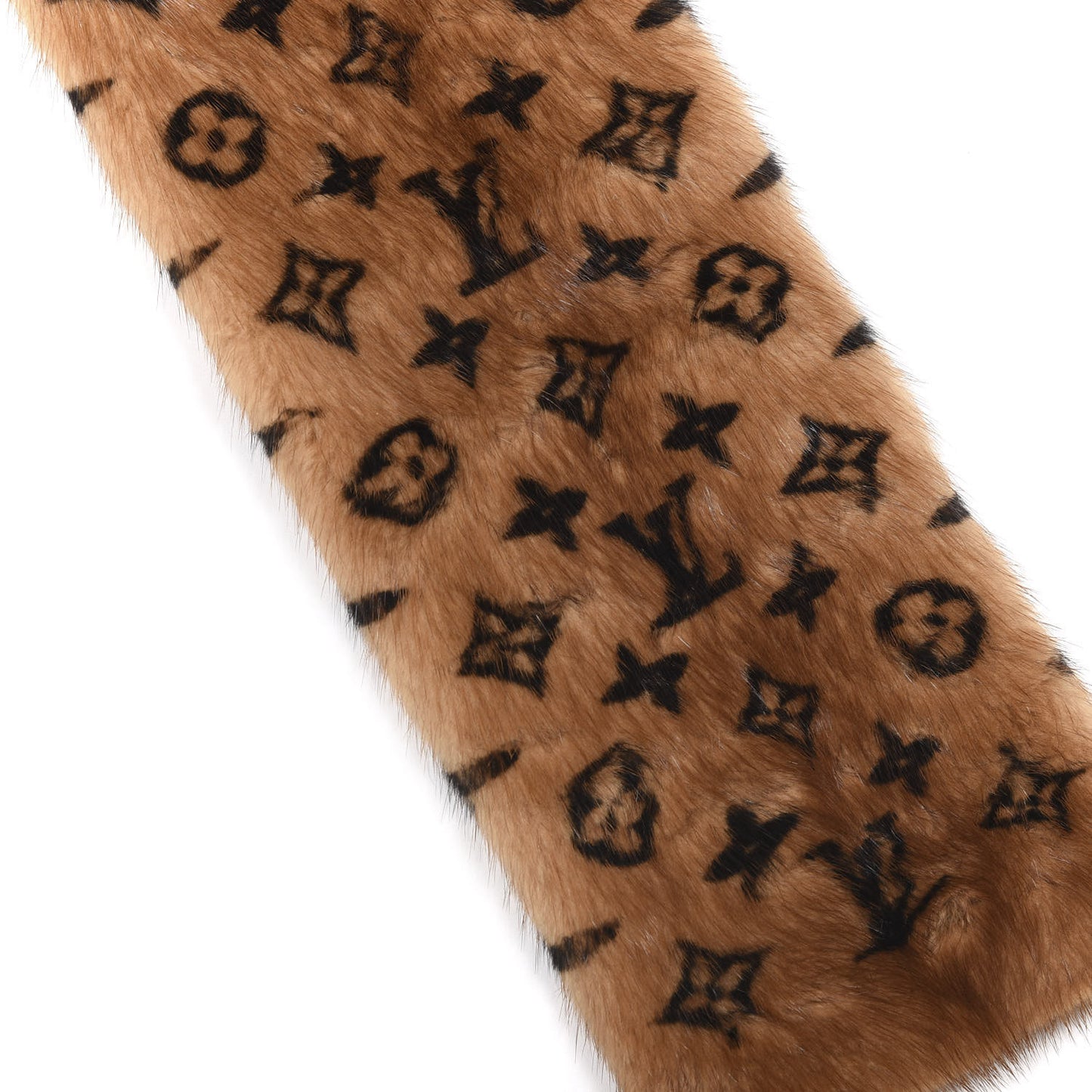 Monogram Mink Fur Scarf Stole Wrap